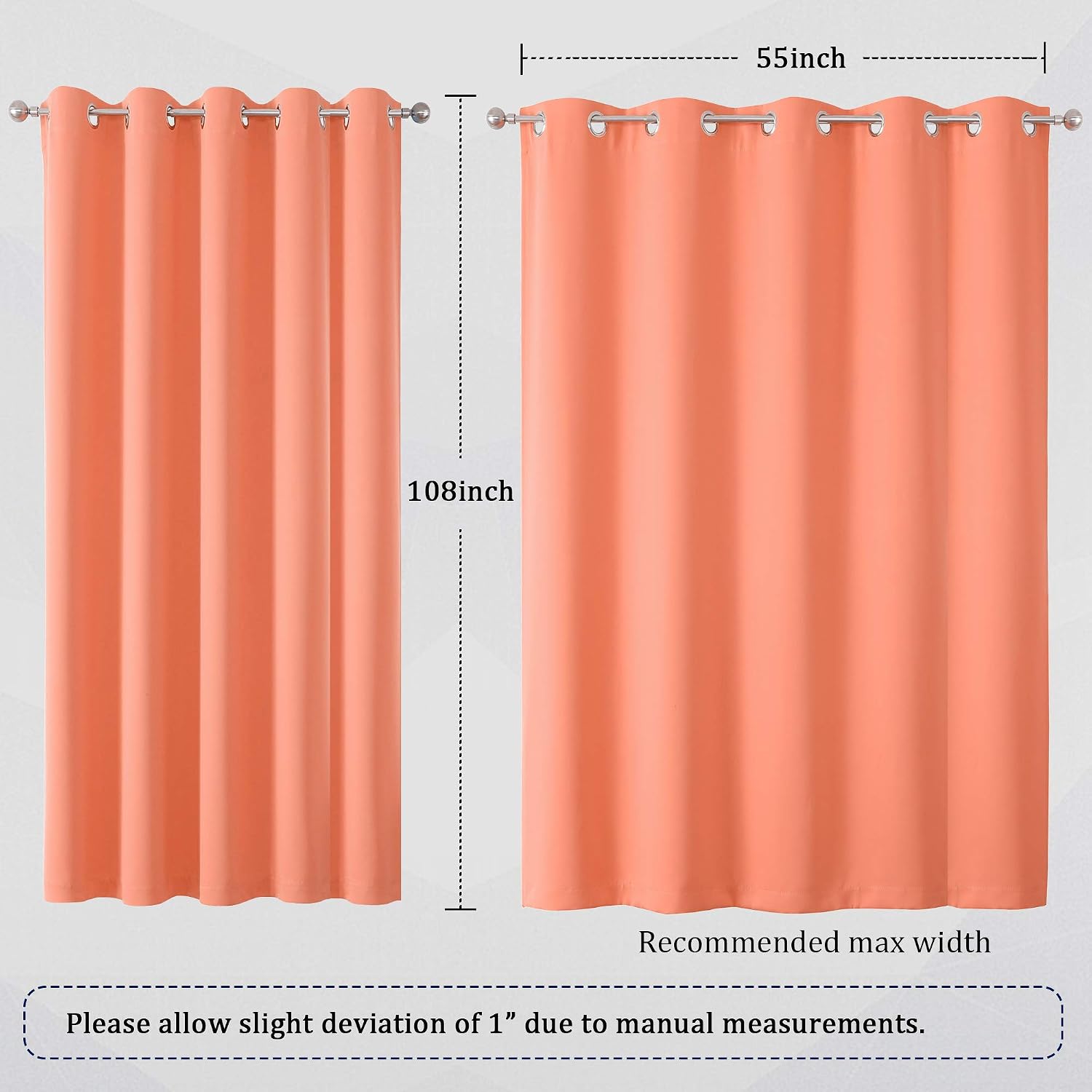 Detalle 2 de DUALIFE Blackout Curtains 108-Inch