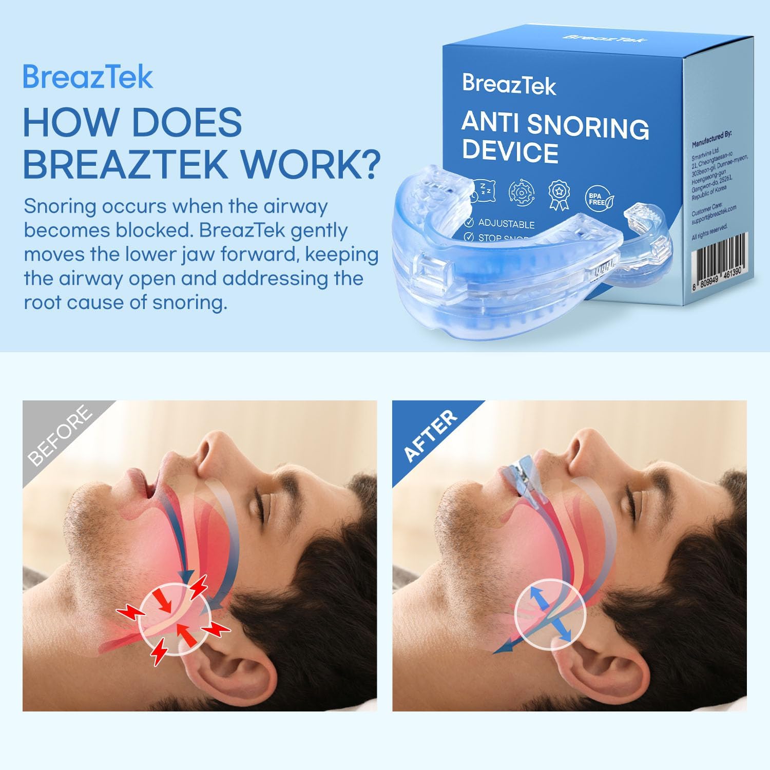 Detalle 2 de Anti Snoring Devices Adjustable Mouthpiece for Travel 😷