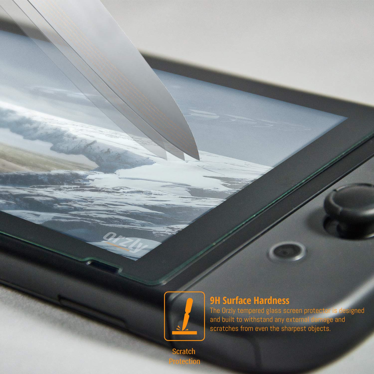 Detalle de Orzly Premium Tempered Glass Screen Protectors Twin Pack for Nintendo Switch (0.24mm, 2-Pack)