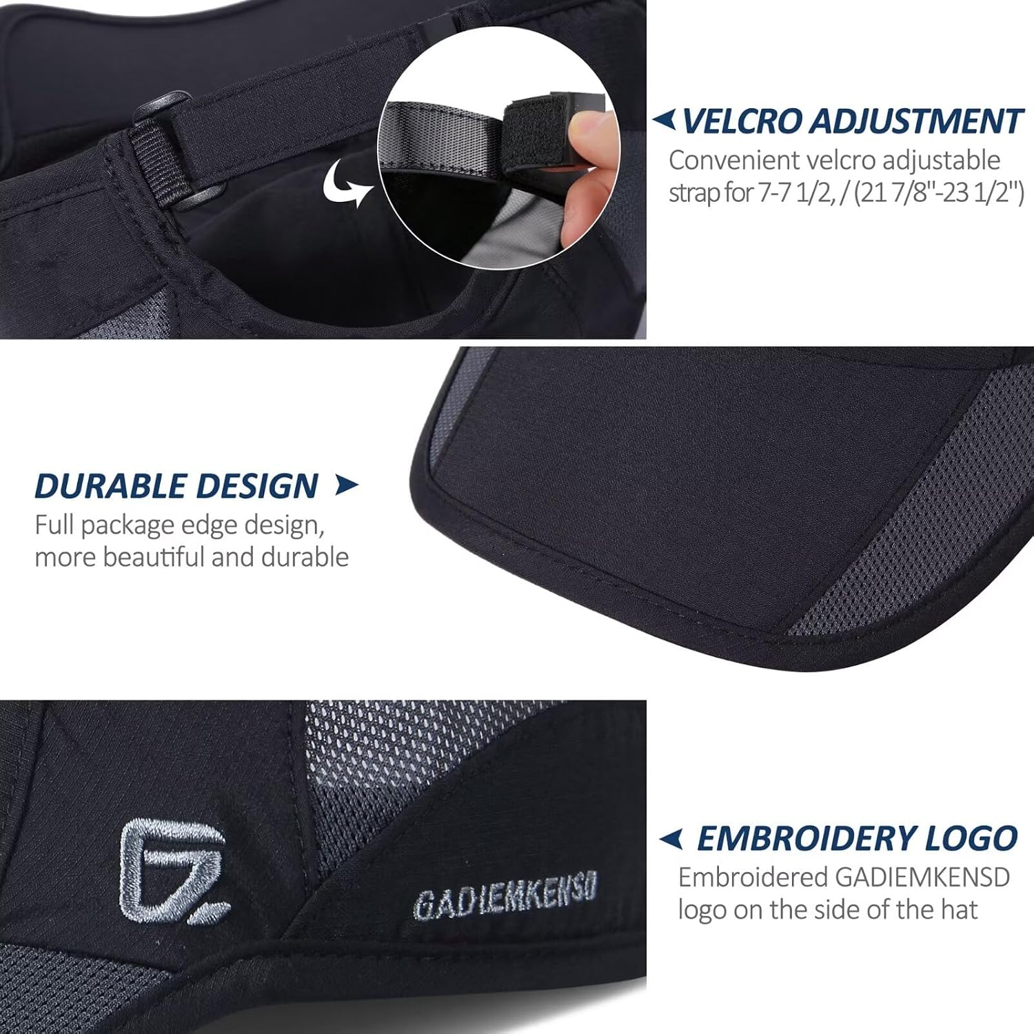 Detalle 1 de GADIEMKENSD Quick Dry Sports Hat UPF50+ Soft Outdoor Run Cap (56–60cm)