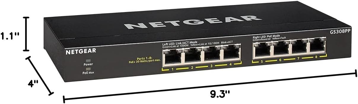 Thumbnail 6 de NETGEAR PoE Gigabit Ethernet Switch GS308PP