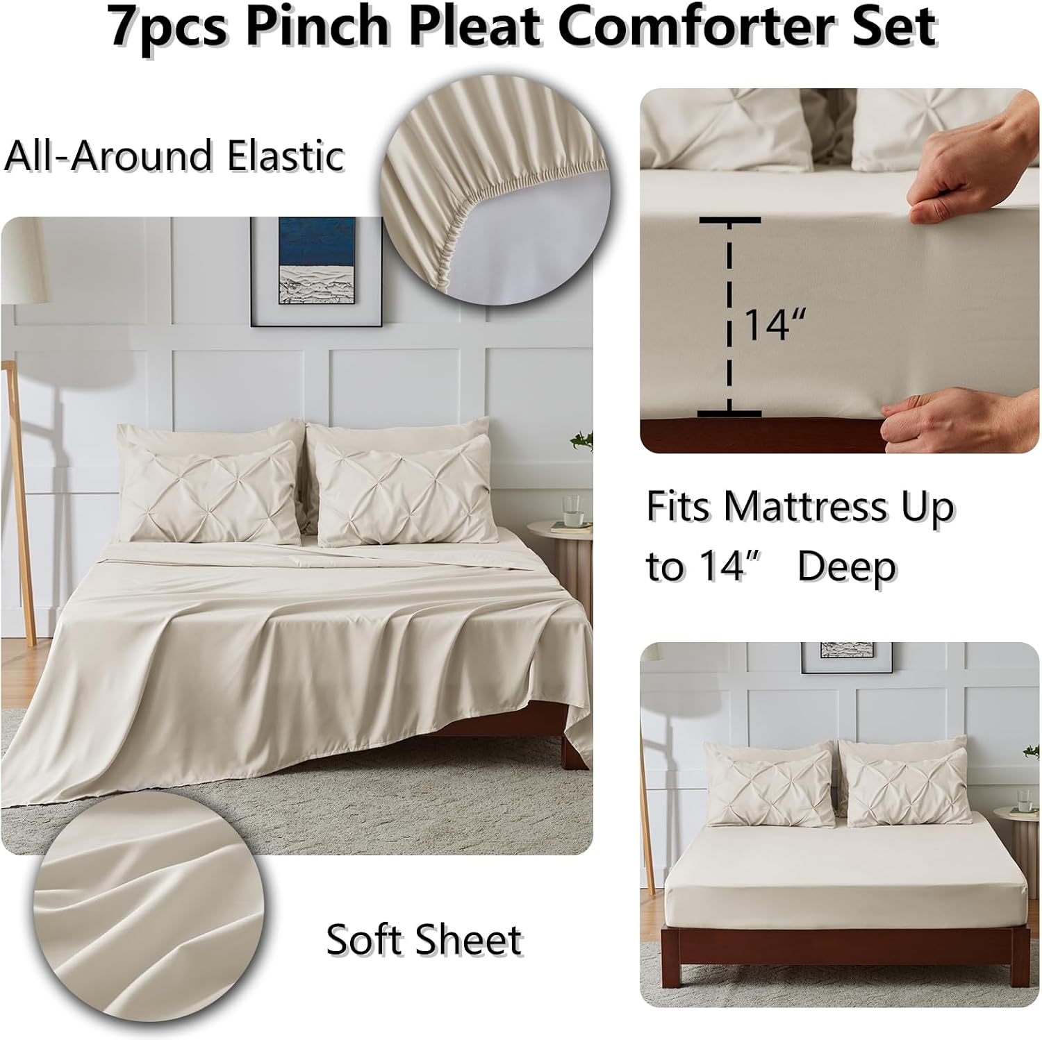 Thumbnail 5 de CozyLux Queen Comforter Set 88x88
