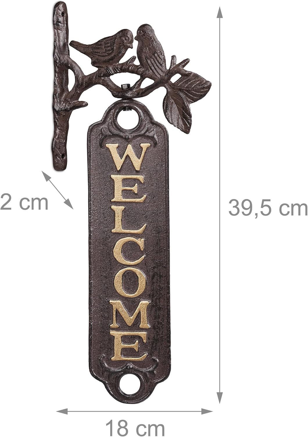 Detalle 2 de Relaxdays Cartello Welcome 39,5 cm