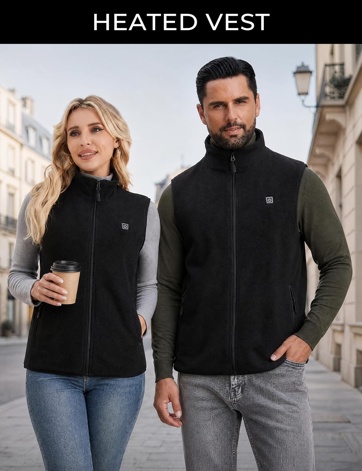 Detalle 2 de BURNGOGO Heated Vest for Men and Women, 3 Heat Levels, 6 Heating Zones