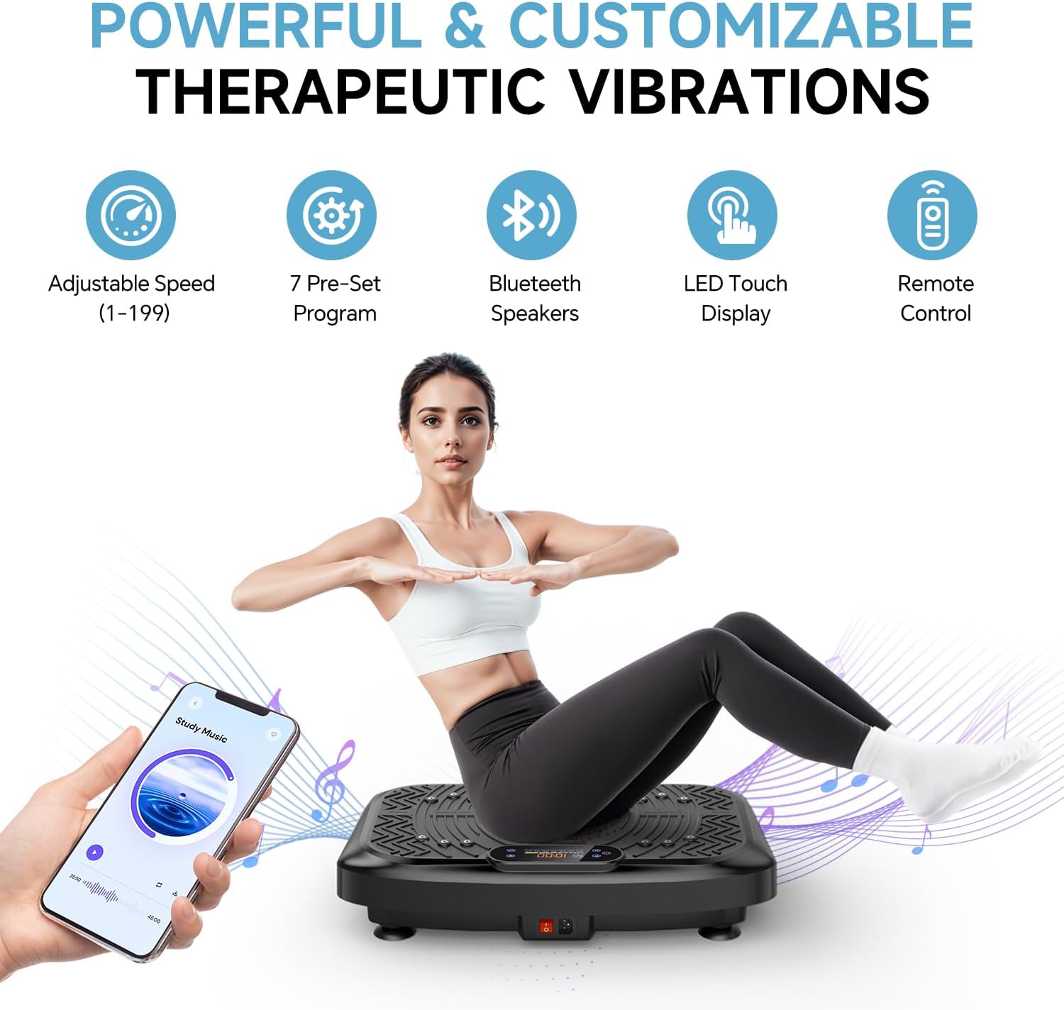 Thumbnail 4 de Werara Vibration Plate: 220kg Capacity, 199 Speeds and 7 Auto Programmes for Home Workout