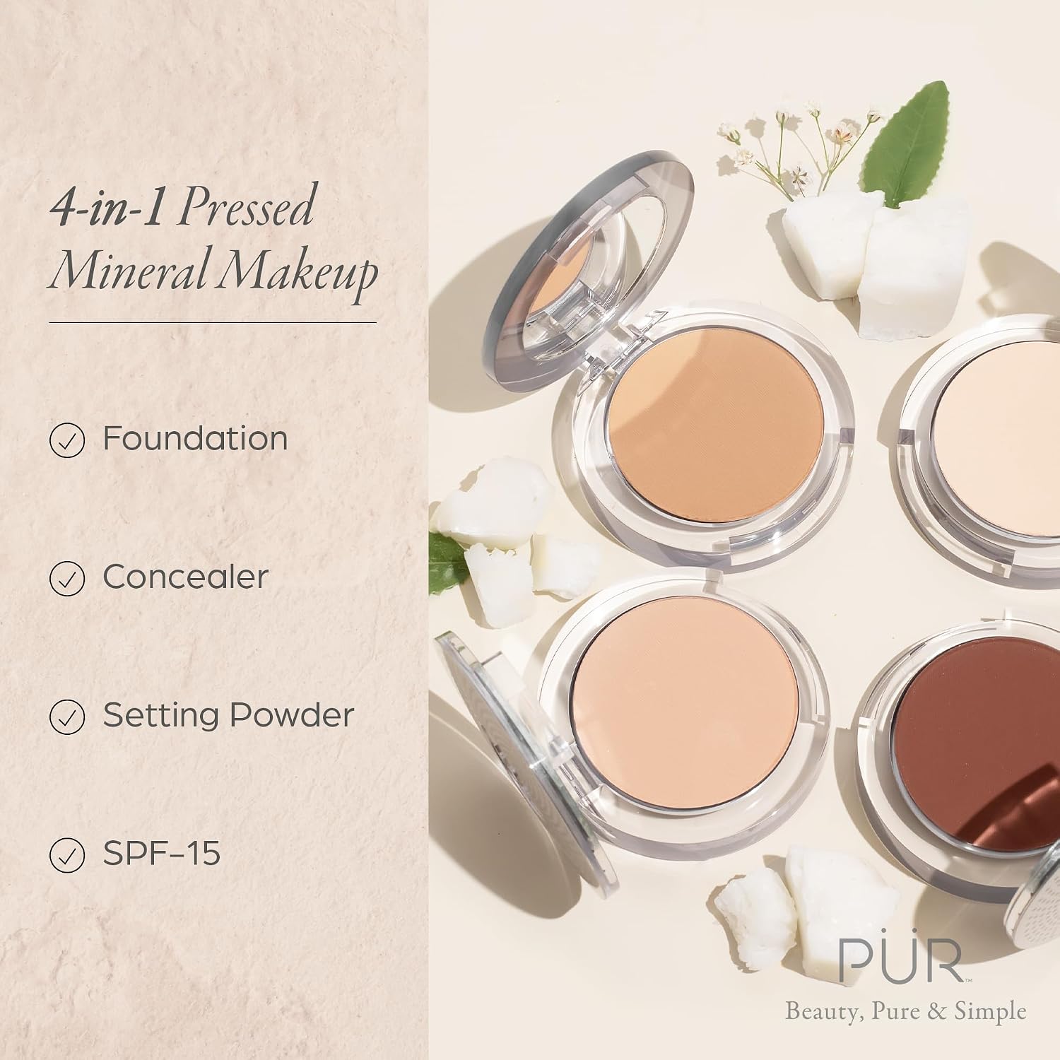 Thumbnail 1 de PÜR MINERALS 4-in-1 Pressed Mineral Makeup Powder Foundation with SPF 15
