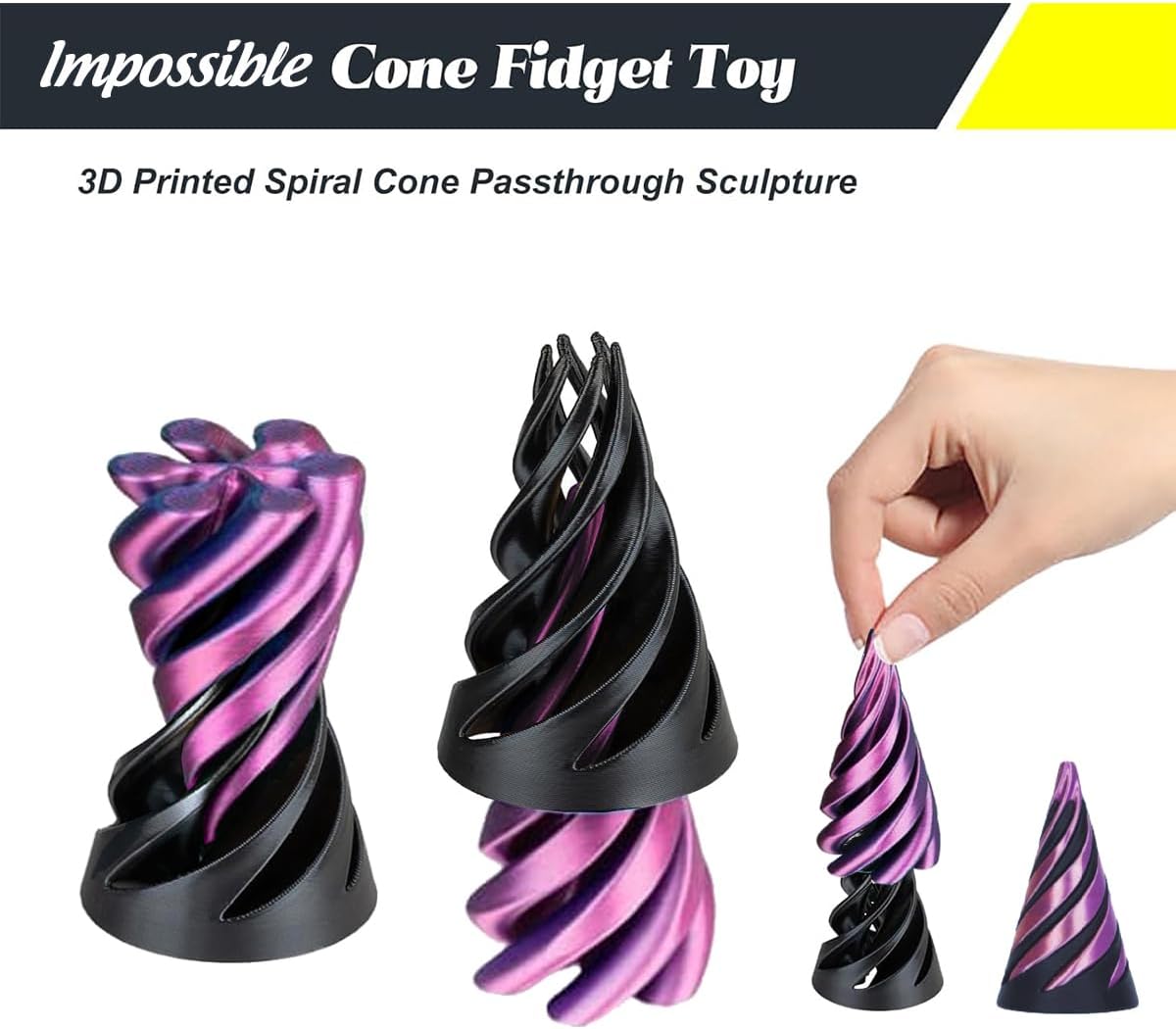 Detalle 2 de Impossible Cone 3PCS spiral fidget toy
