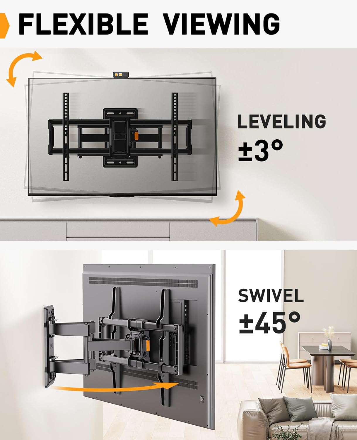 Detalle 2 de Perlegear PGLF12 TV wall mount 42–84 inch, 60 kg