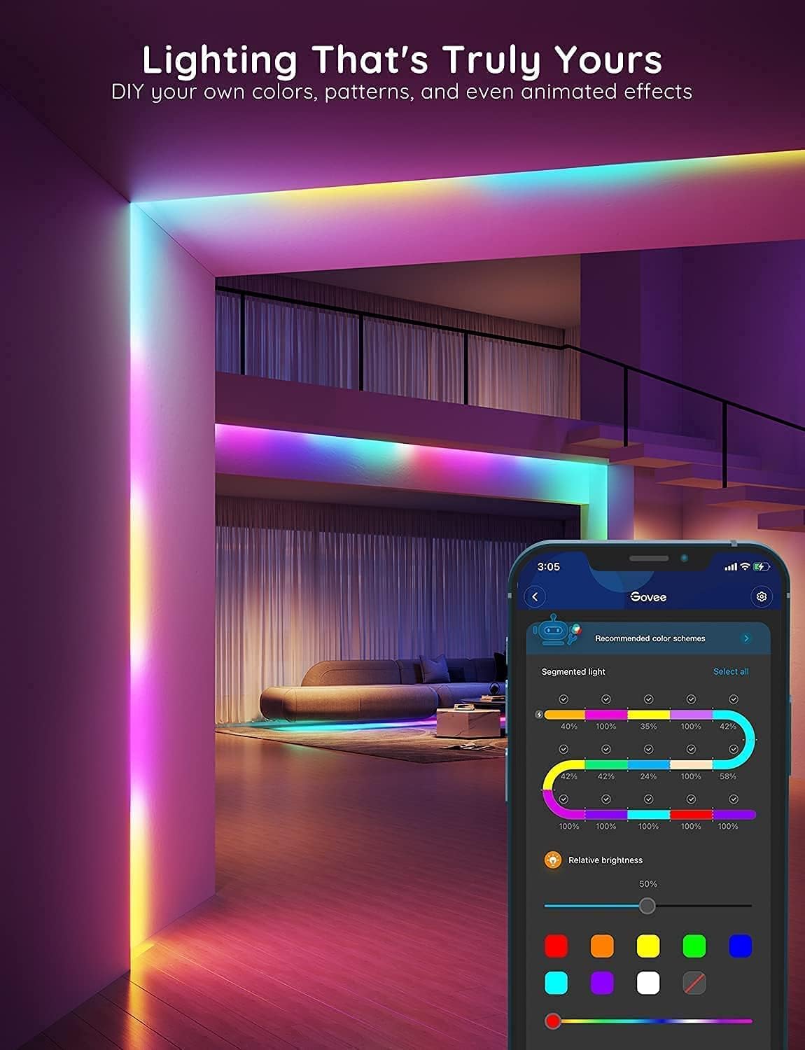 Thumbnail 4 de Govee RGB LED Strip, 16.4 ft, Bluetooth
