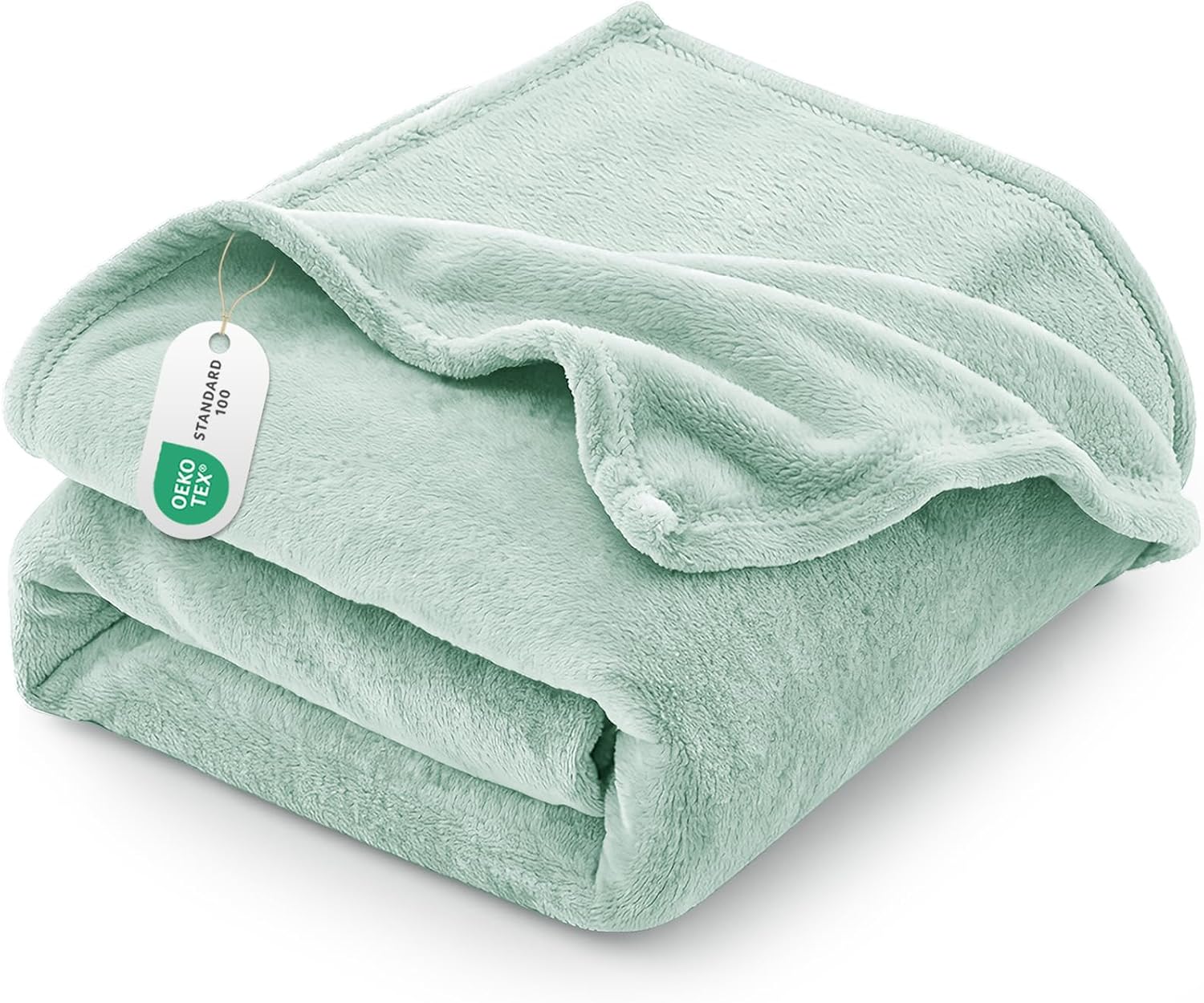 Detalle de CozyLux Plaid couverture polaire 220x240 cm vert sauge