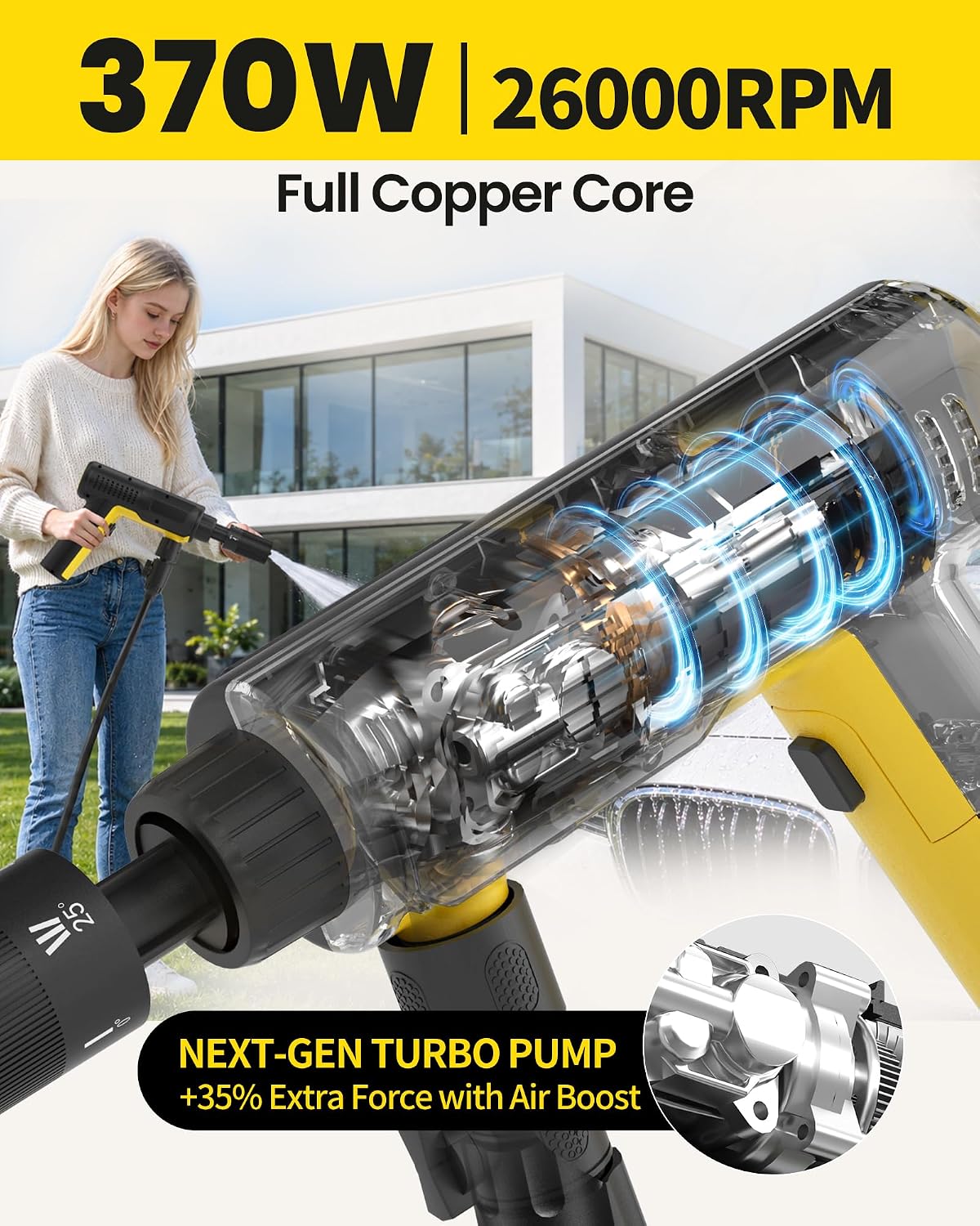 Thumbnail 4 de ZestZenith Foldable Cordless Pressure Washer, 1280 PSI, 5-in-1 Nozzle