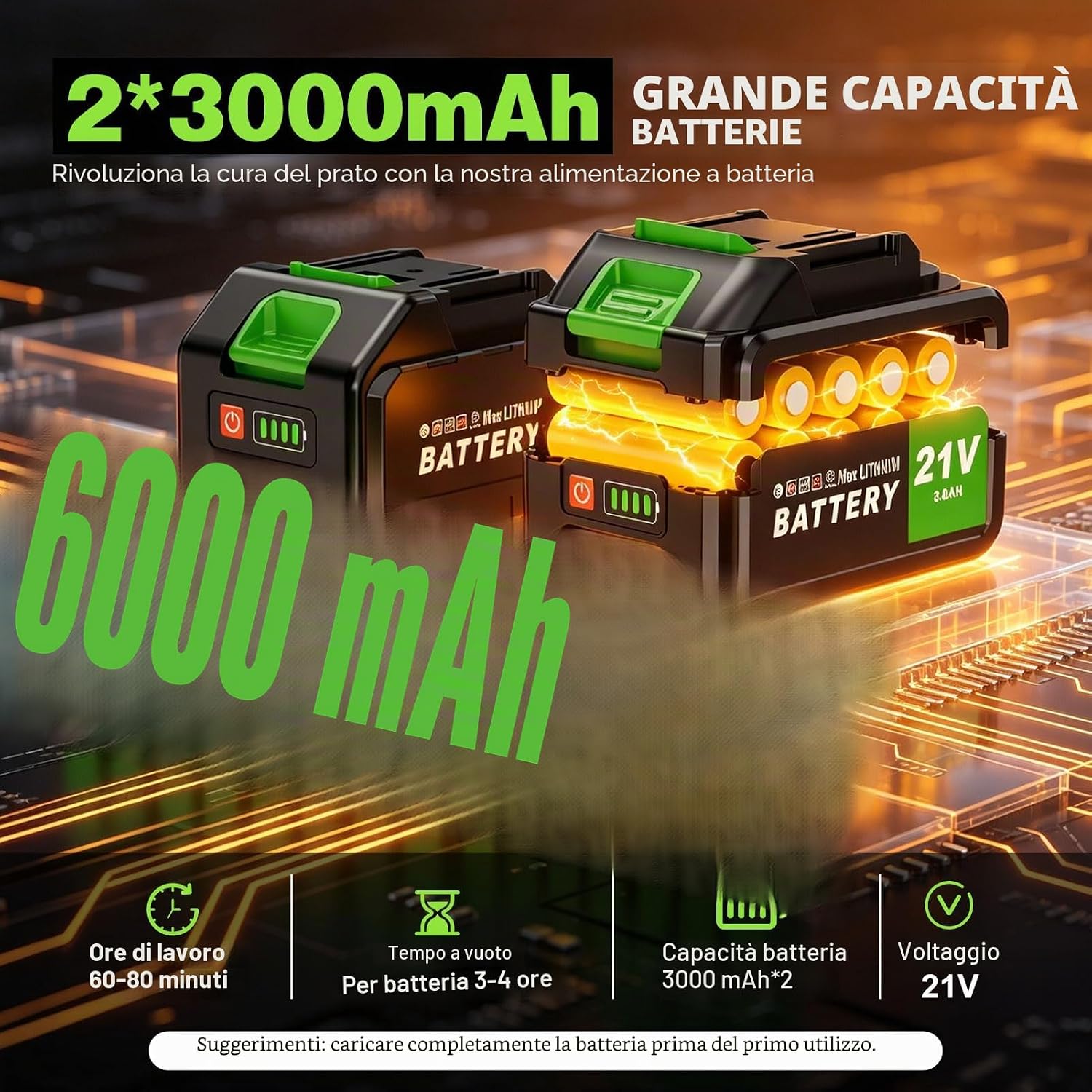 Thumbnail 2 de 4-in-1 Decespugliatore a Batteria 36 cm: tosaerba, decespugliatore e oltre con 2 x 3000 mAh e 8 bobine