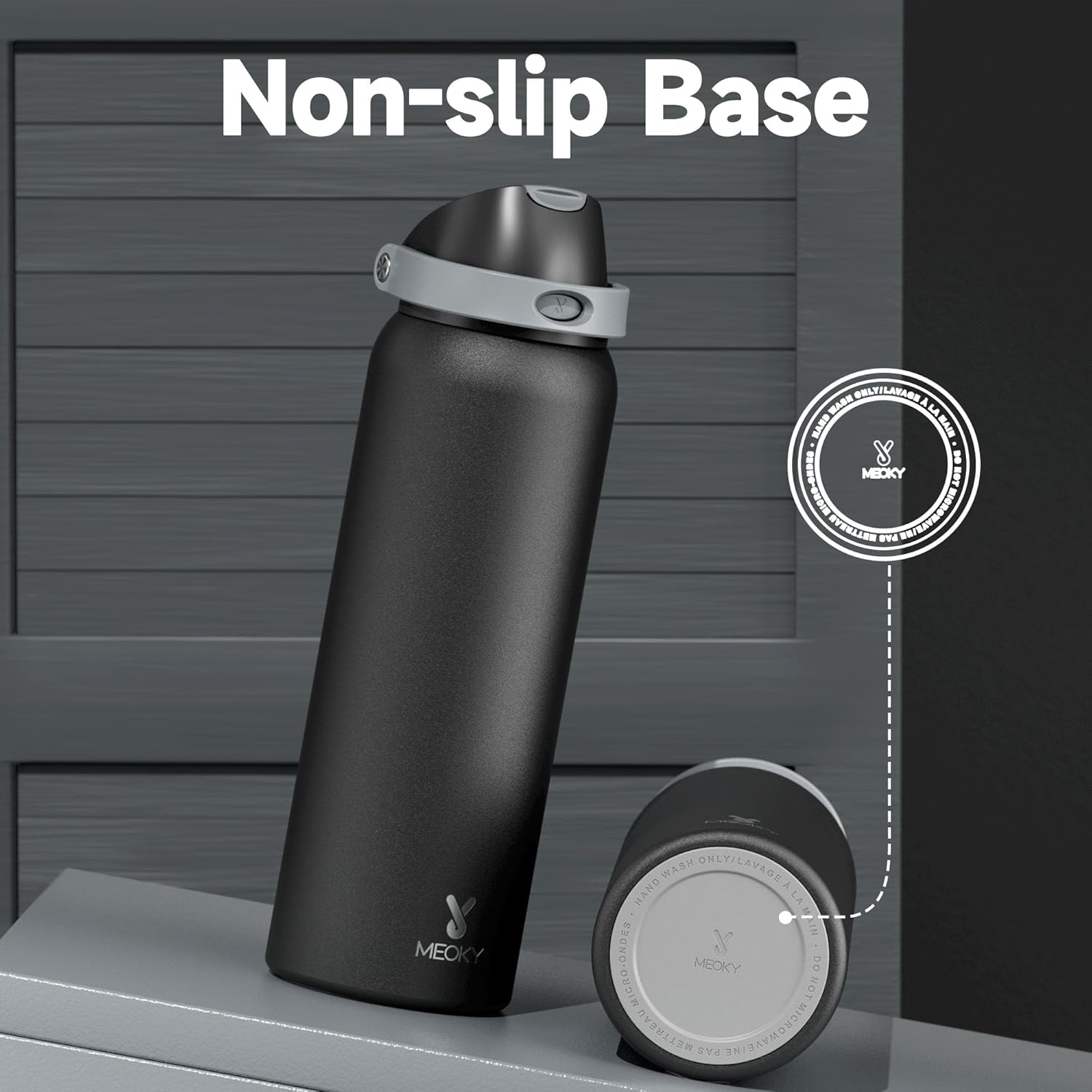Thumbnail 6 de Meoky 40 oz Insulated Stainless Steel Water Bottle with 2-in-1 Lid (Leak-Proof, 24-Hour Cold)
