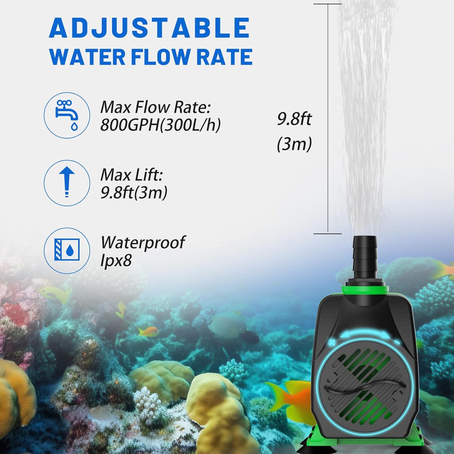 Detalle 2 de Knifel Submersible Pump 3000L/H 60W