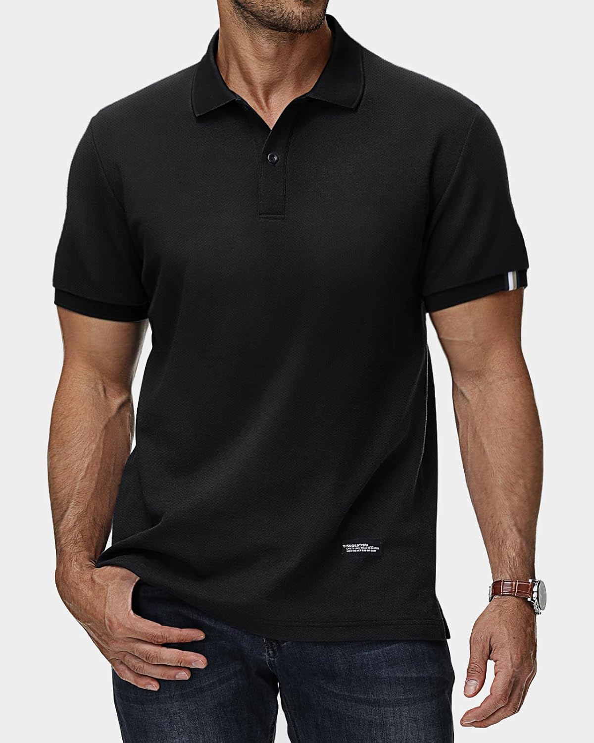 Thumbnail 2 de HMIYA Herren Poloshirt Kurzarm – Basic Polohemd mit Knopfleiste für Sommer, Golf & Alltag