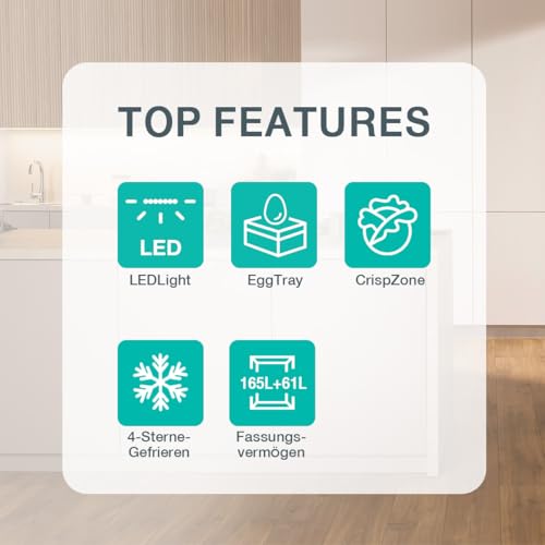 Detalle 2 de Gorenje RF414EPS4 Doppeltürkühlschrank mit Gefrierteil oben – 165 L Kühlteil, 41 L Gefrierteil