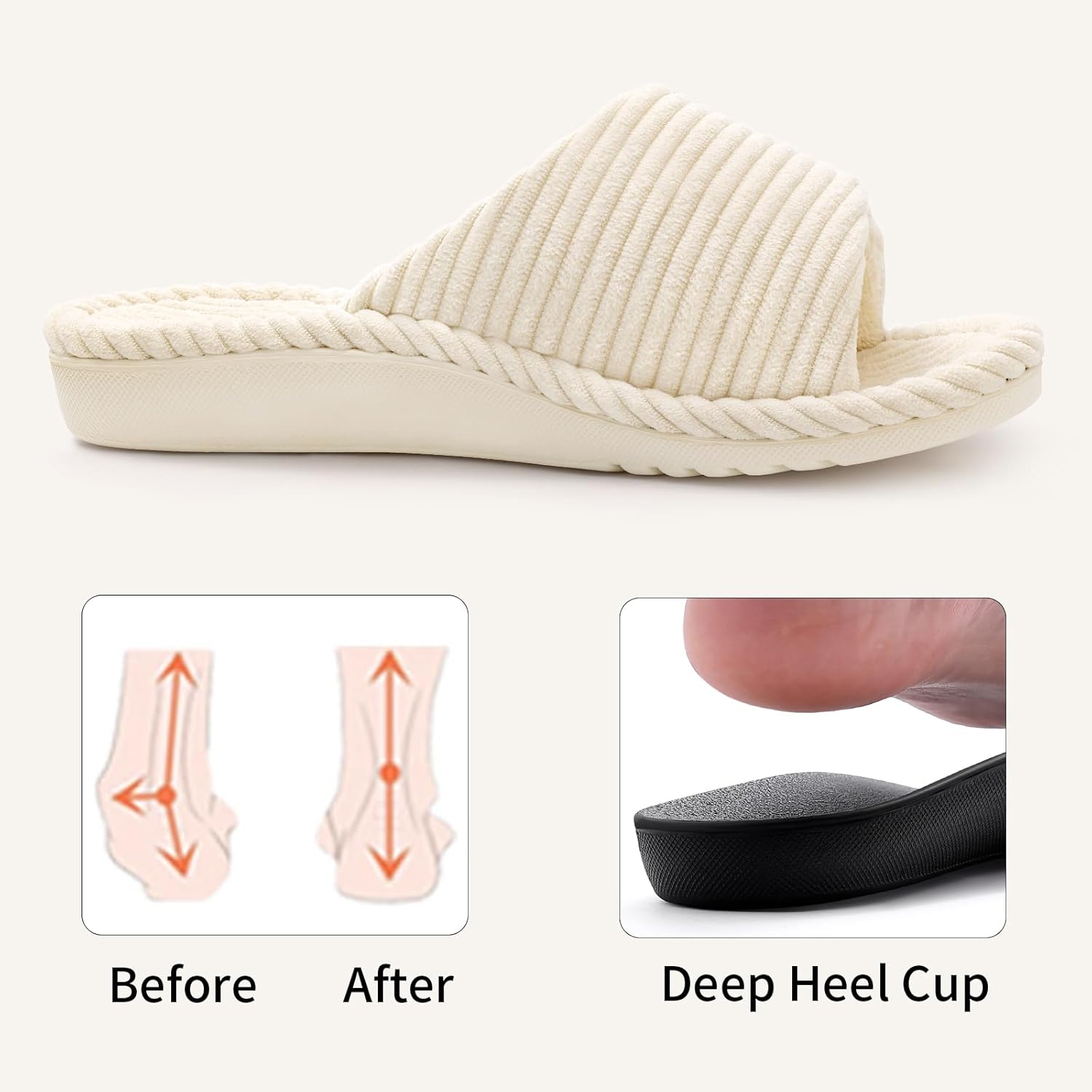 Detalle 2 de Orthopedic house slippers with arch support