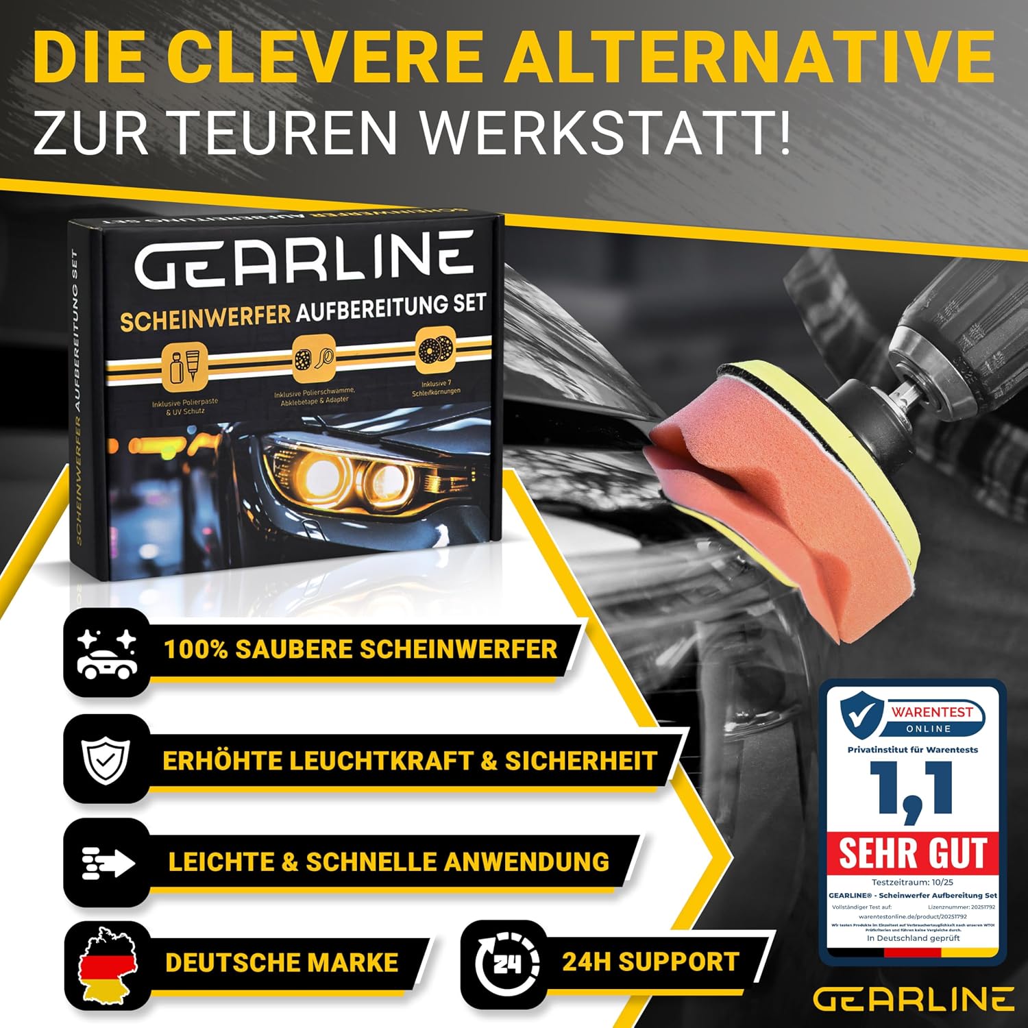 Thumbnail 6 de GEARLINE Scheinwerfer Aufbereitung Set 24 Teile