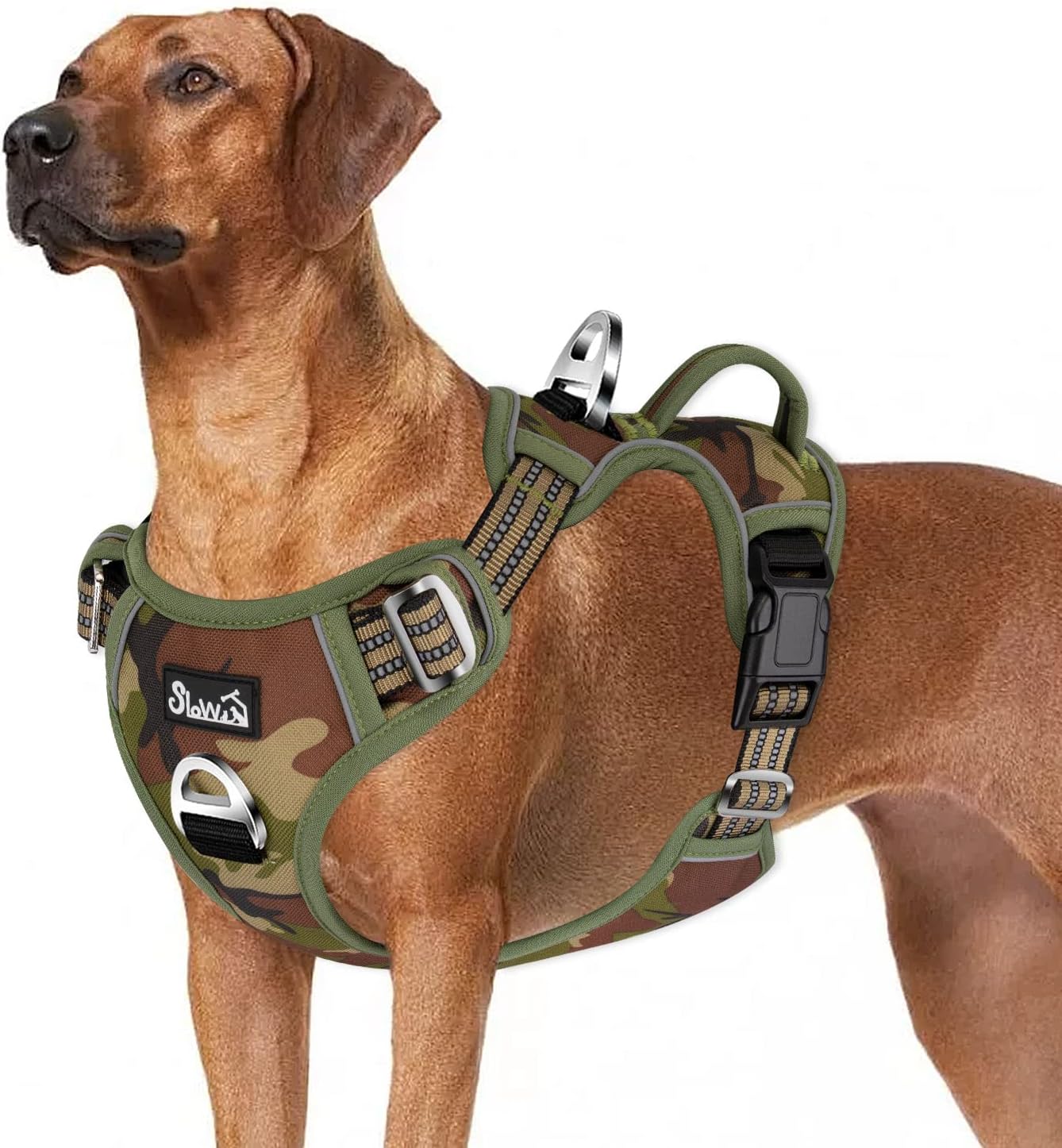 Detalle de Eyein Large Dog Anti Pull Harness with 2 Clips, Adjustable Heavy Duty Vest & Reflective Handle
