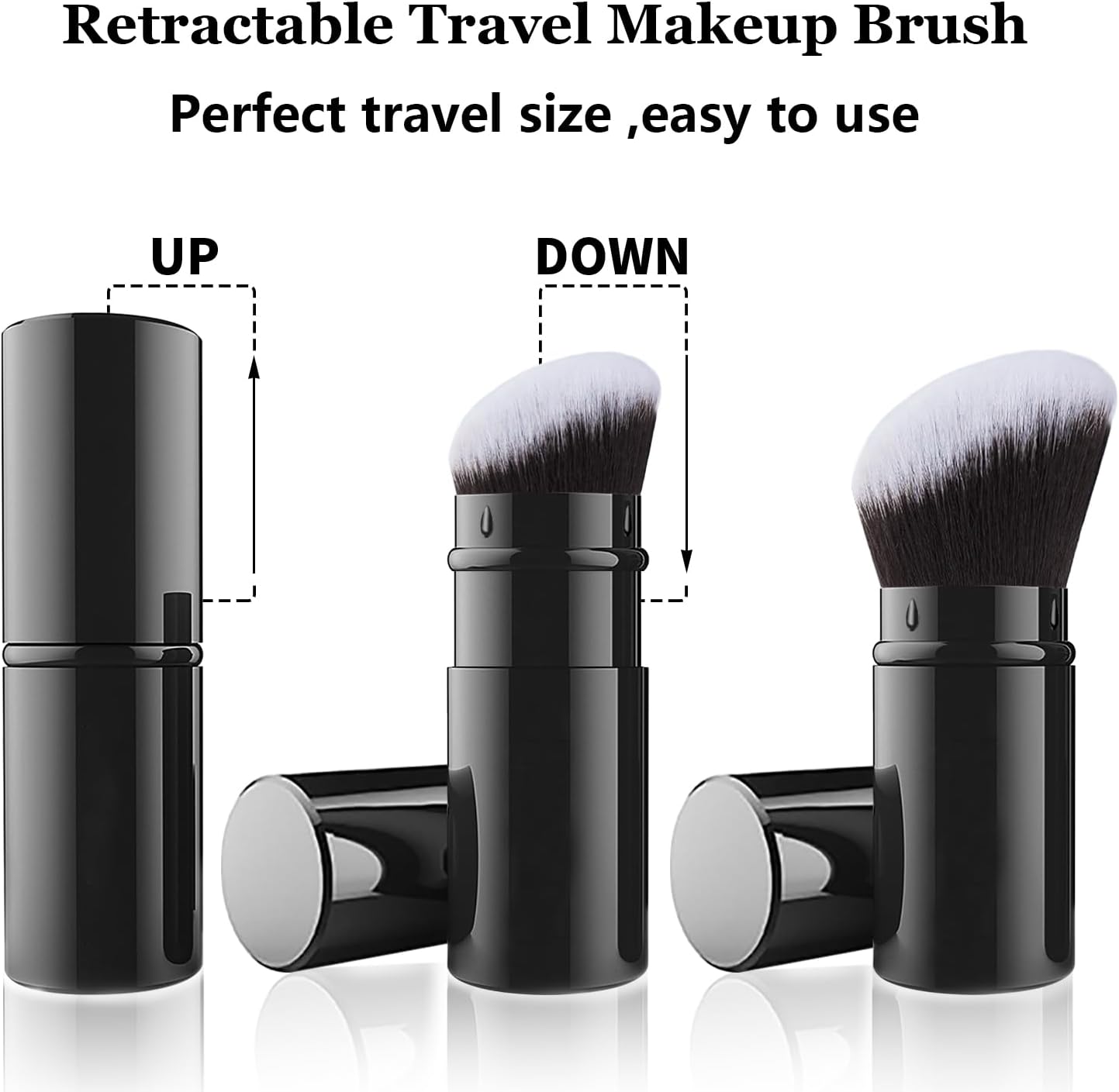 Detalle 2 de Retractable Kabuki Makeup Brush with Aluminium Handle