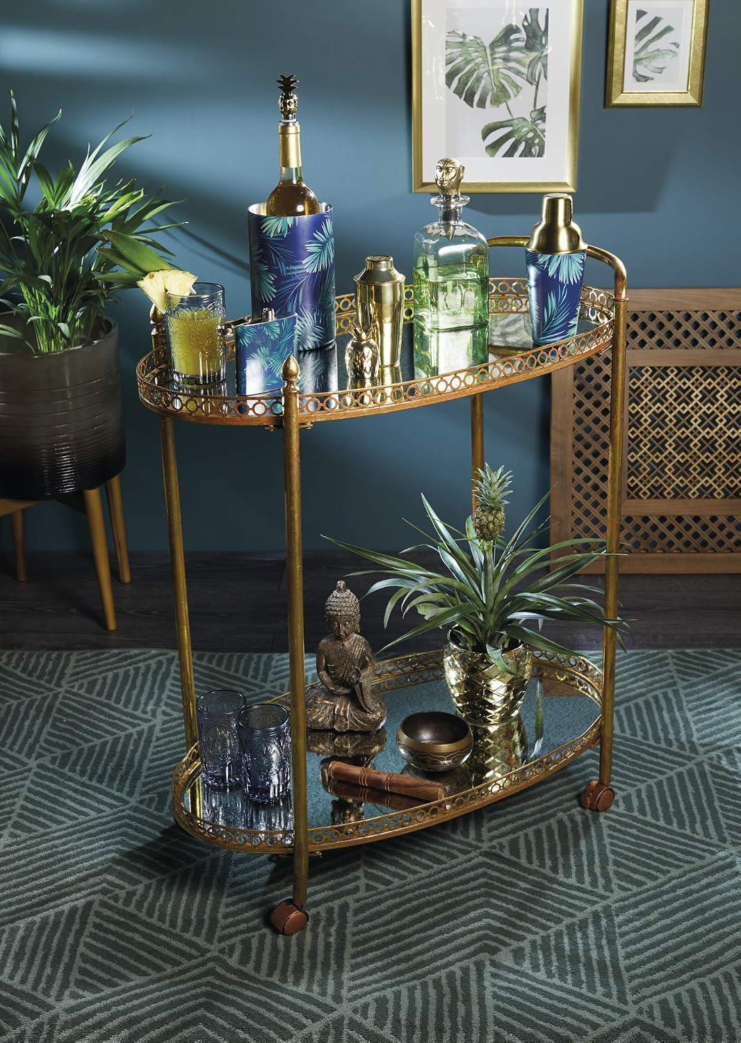 Detalle 2 de BarCraft BCMONKEYDEC Glass Decanter with Brass Monkey Stopper, 900 ml