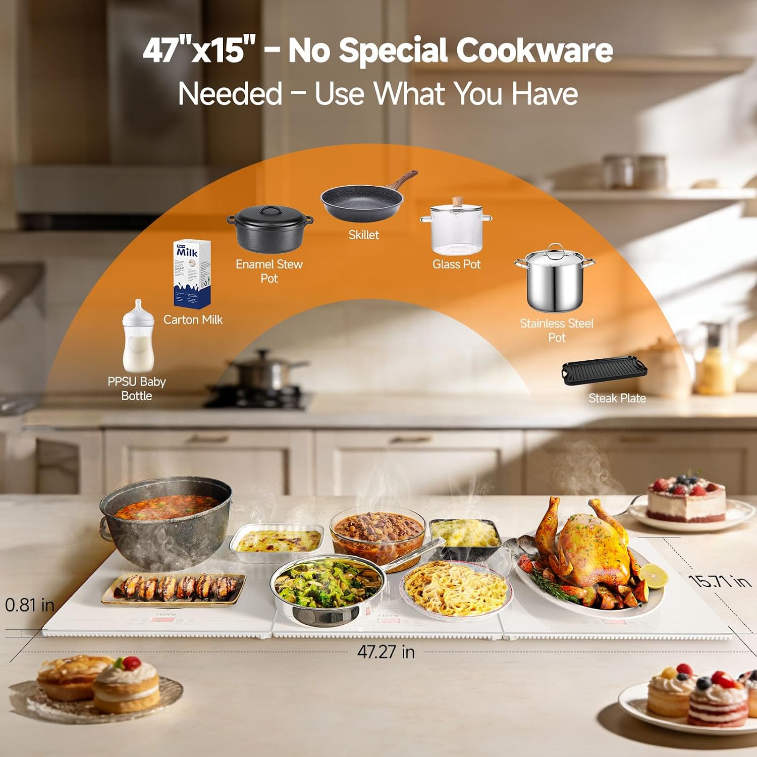 Thumbnail 6 de FEPPO HF-PJ03 Modular Food Warmer, 47" x 15" Tempered Glass Tray