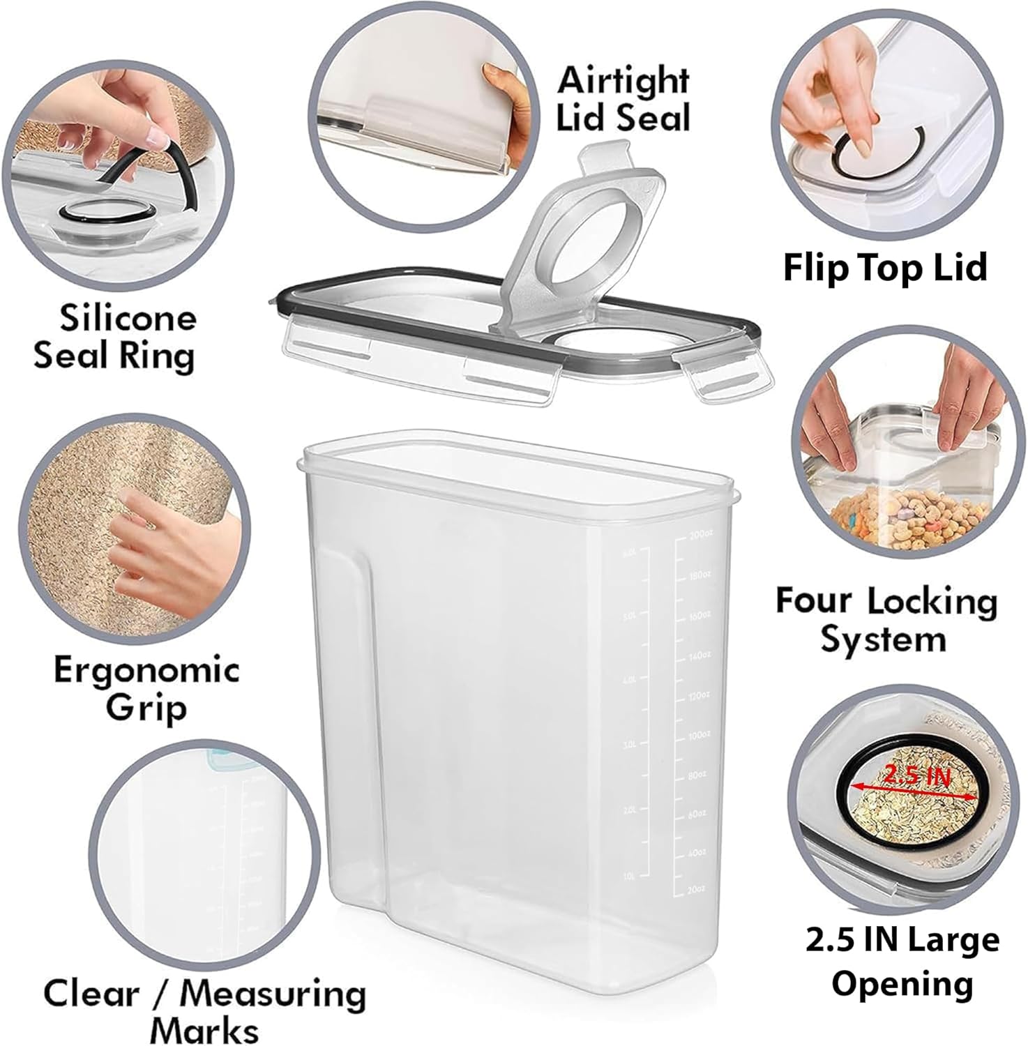 Thumbnail 3 de Shazo 2-Pack 6.3L Airtight Food Containers