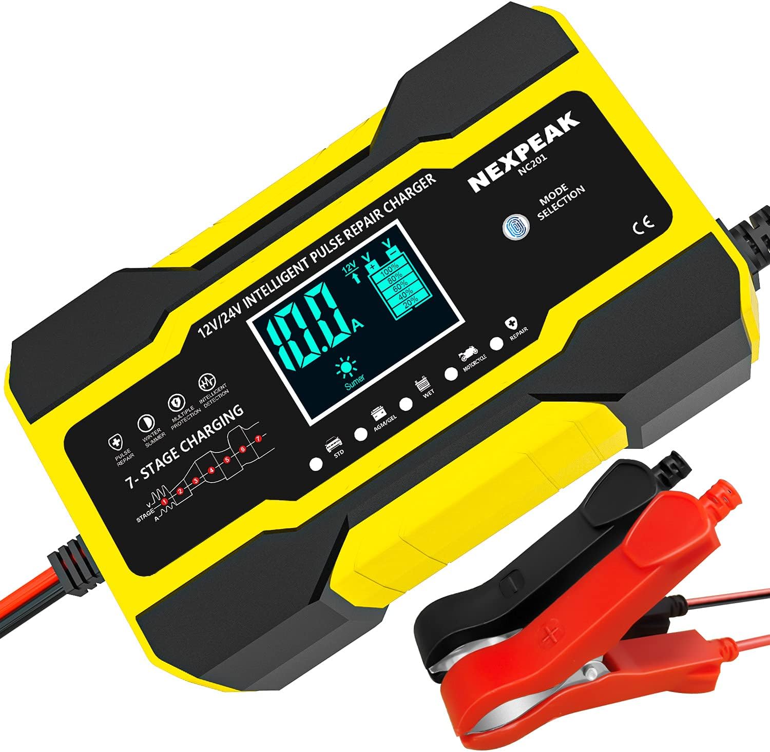 Detalle de 10-Amp Smart Battery Charger 12V/24V ⚡