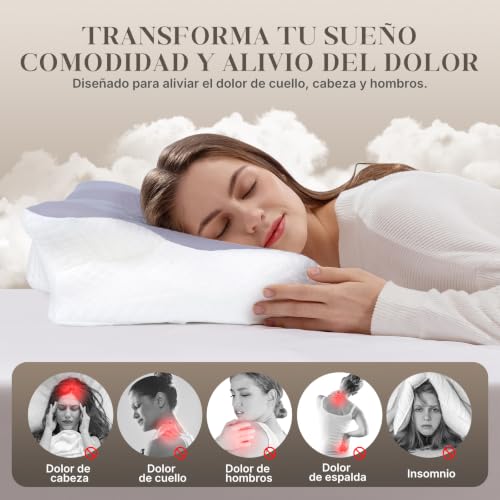 Detalle de Nuvellina Almohada Cervicales y Cuello: viscoelástica con 2 alturas intercambiables