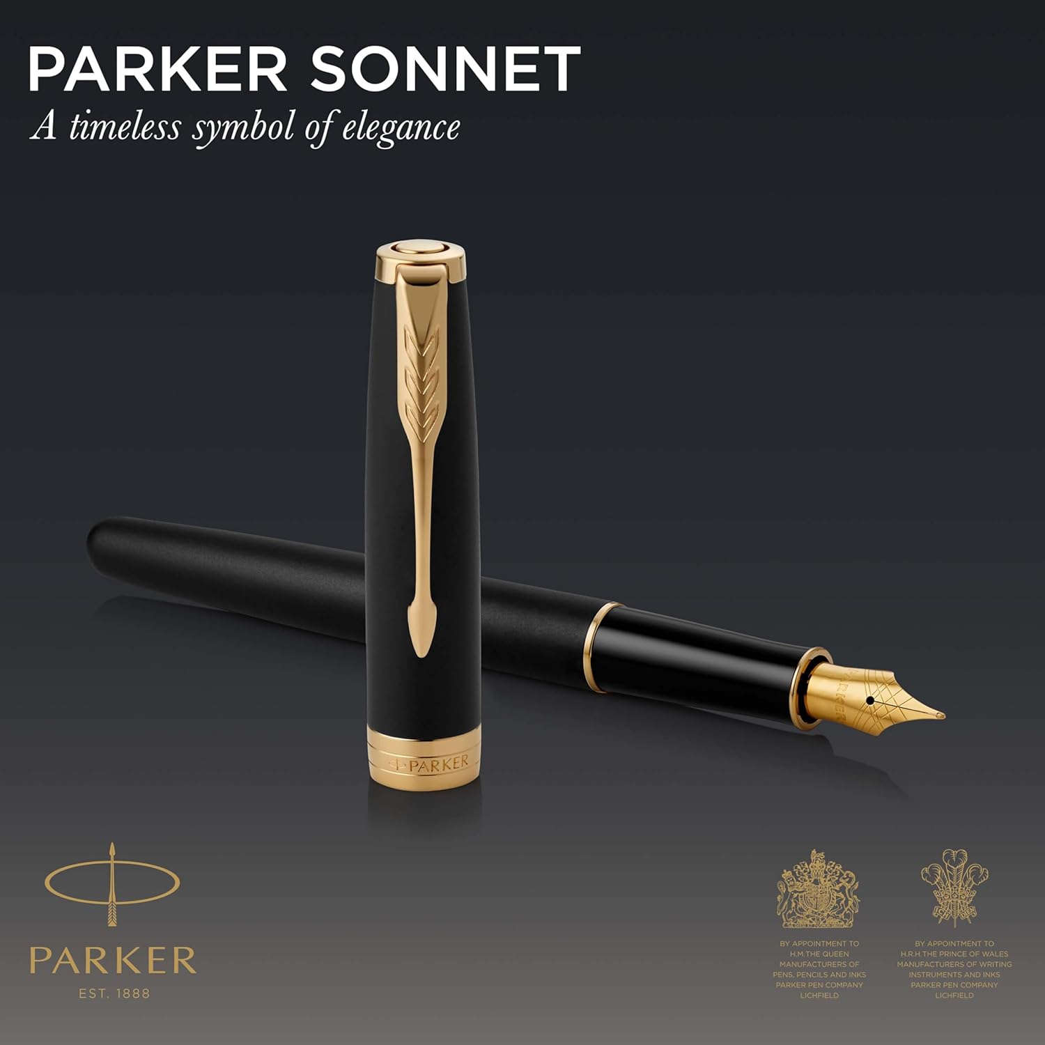 Detalle 2 de Parker Sonnet - Elegante pluma estilográfica negra mate ✍