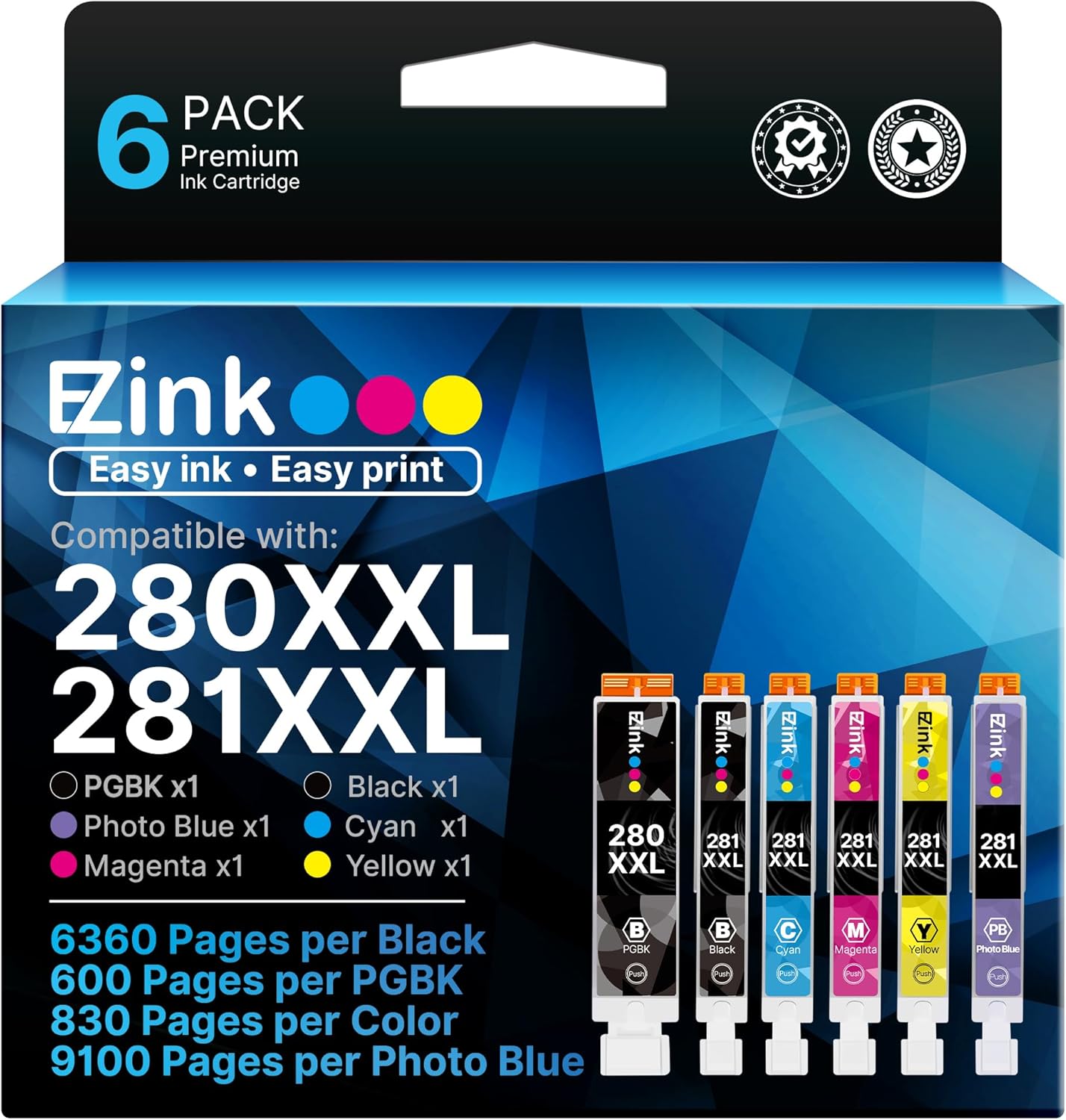 Detalle de E-Z Ink Replacement Ink Cartridges 280/281