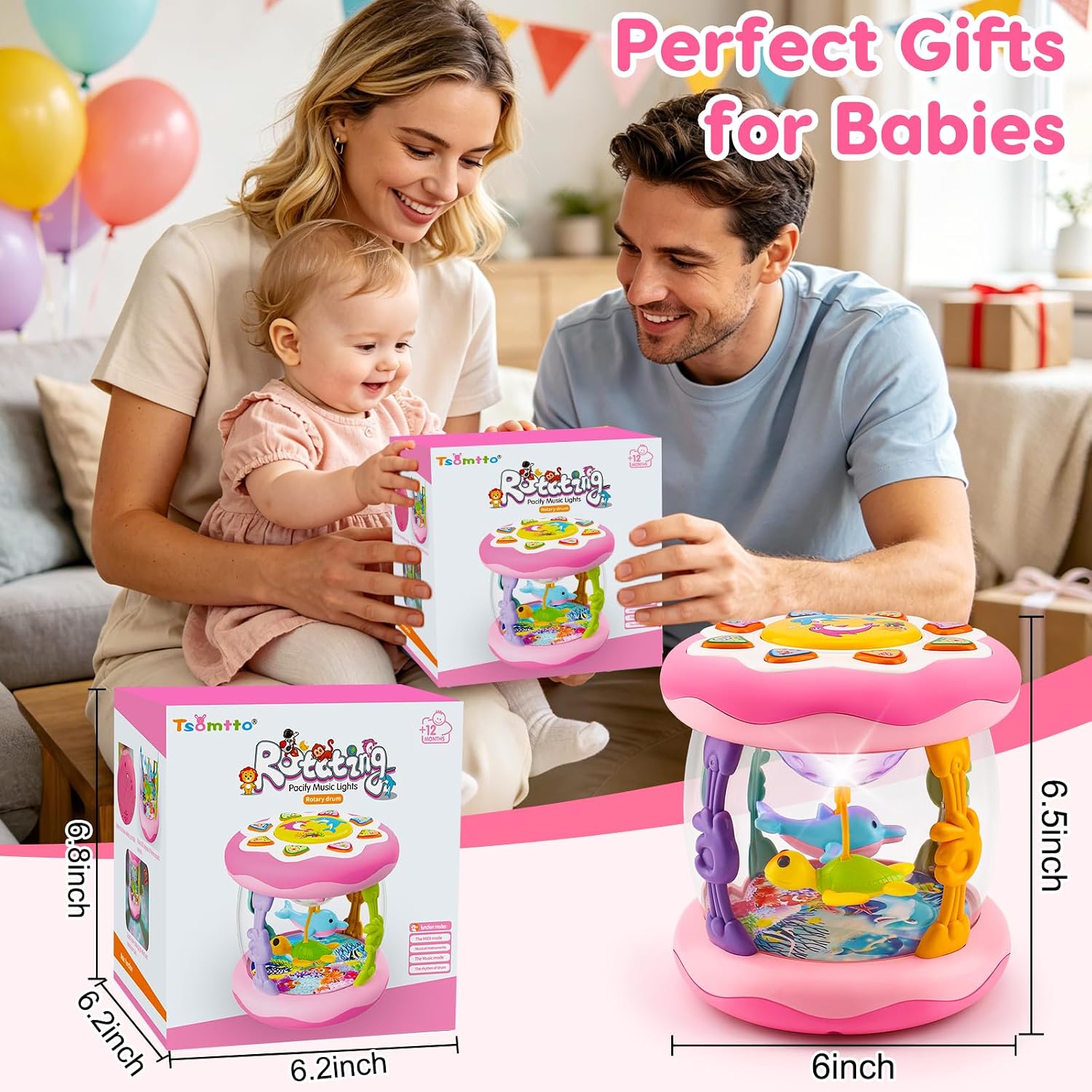 Thumbnail 6 de Baby Girl Toys Ocean Projector Rotating Musical Light-Up Tummy Time Toy (0–6 Months)
