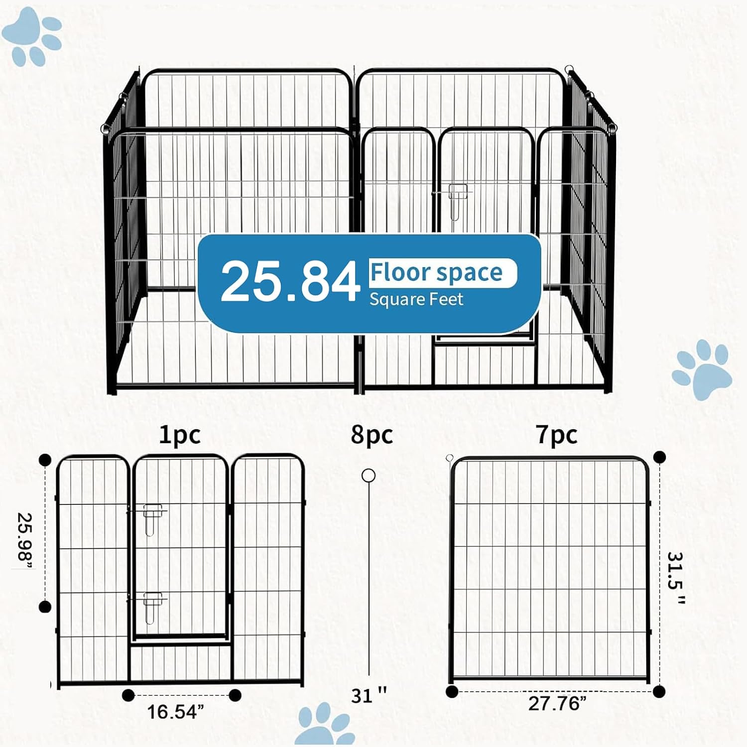 Detalle de NEWBULIG Dog Playpen 32-Inch