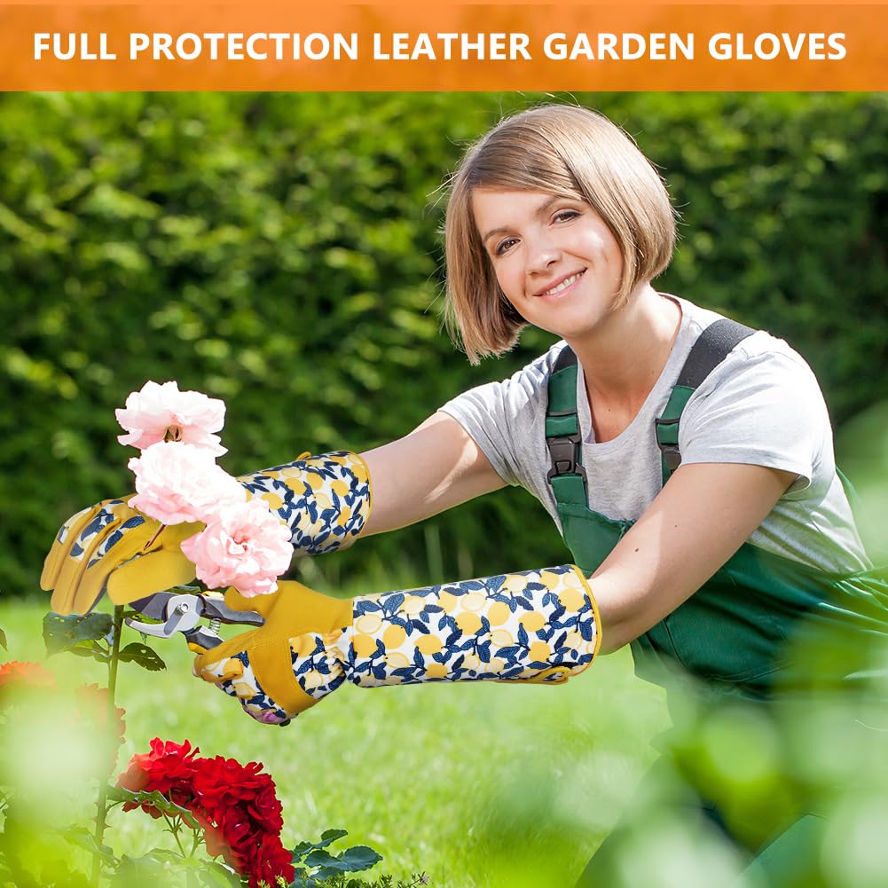 Thumbnail 5 de Ainiv Long Gardening Gloves (Thorn Proof) – Lightweight Protective Gloves, Yellow, Large