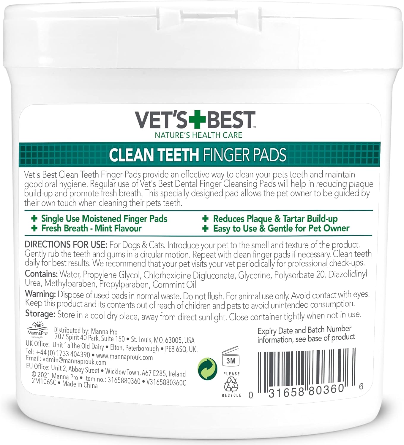 Detalle 2 de Vet's Best Tampons de nettoyage des dents pour chiens, meute de 50 🦷