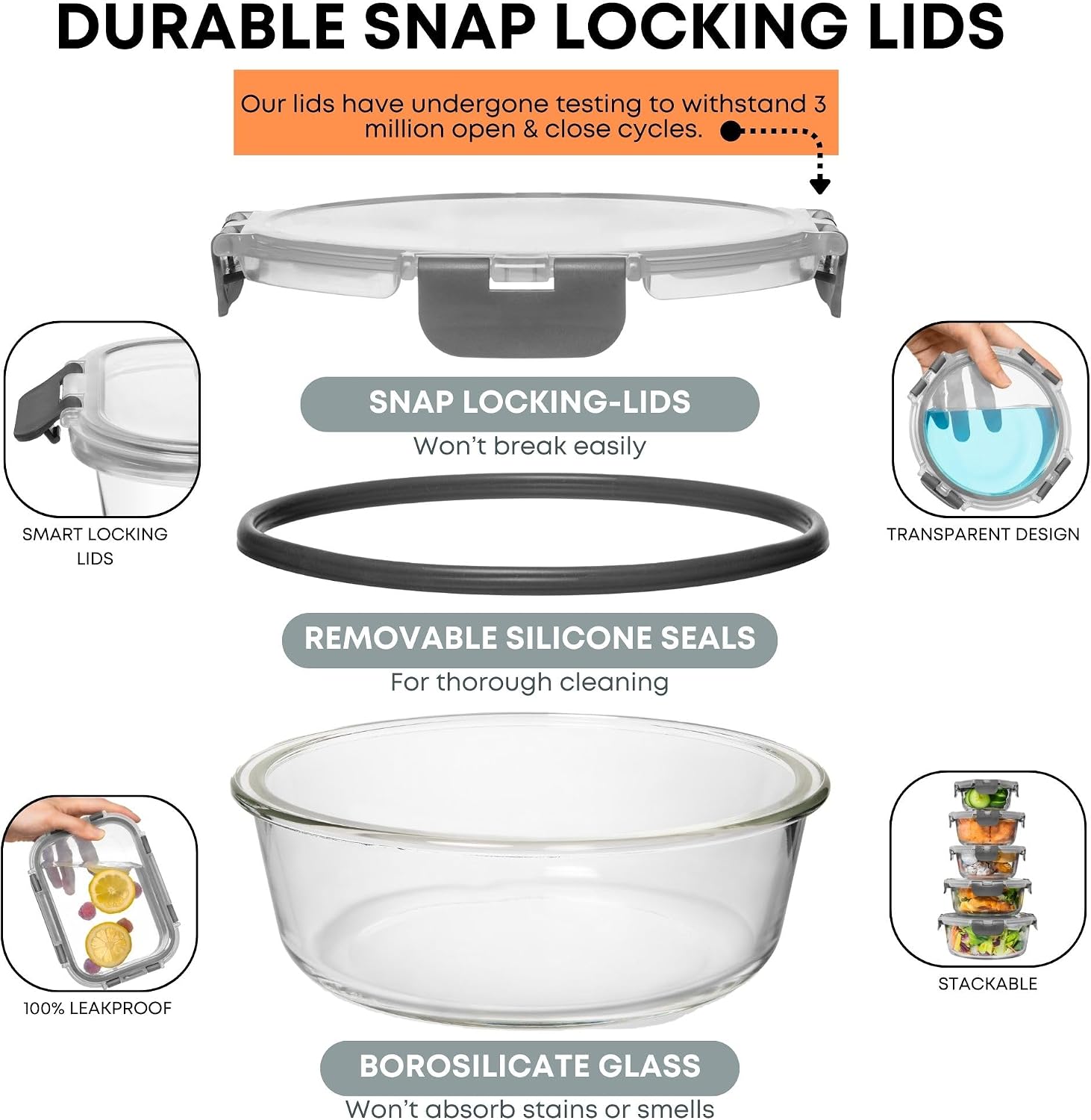 Detalle de Razab Glass Food Storage Containers 30-Piece Set