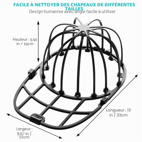 Thumbnail 1 de Eiito Lot de 2 lave-chapeaux avec cadre – pour casquettes de baseball adultes et enfants (noir)