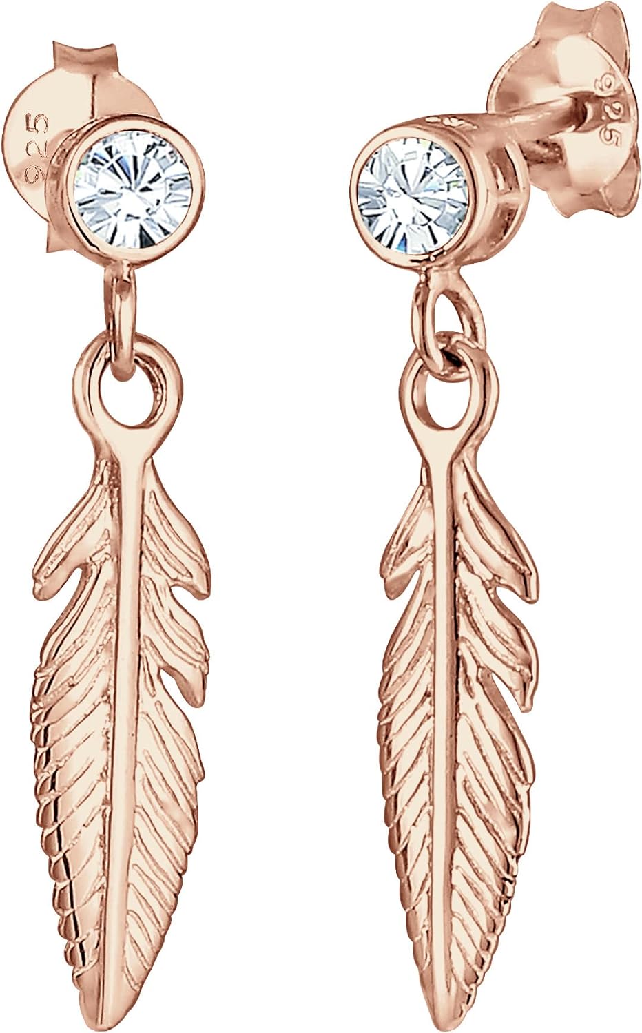 Detalle de Elli Damen Ohrringe Feder Boho Kristalle