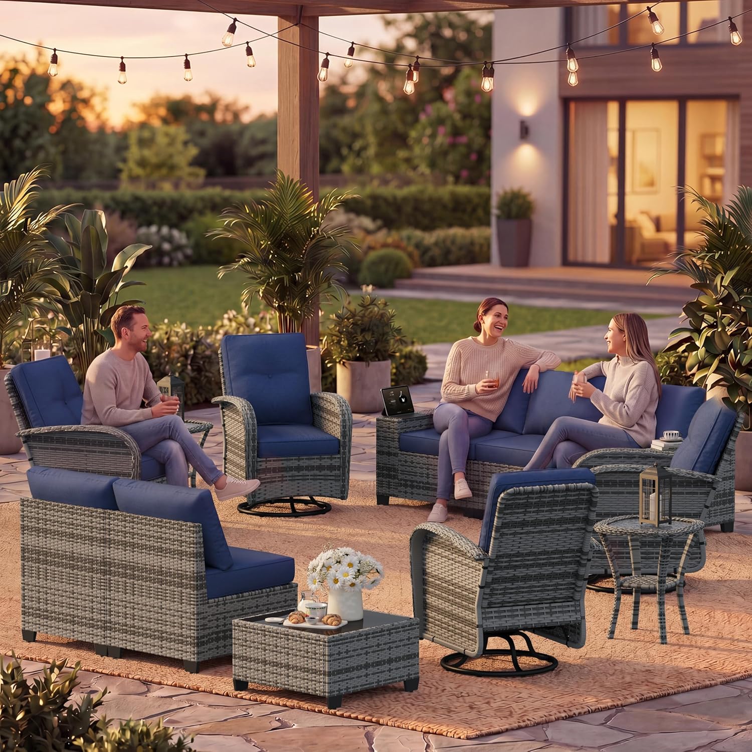 Detalle 2 de LazySunsets Patio Furniture Set 12-Piece