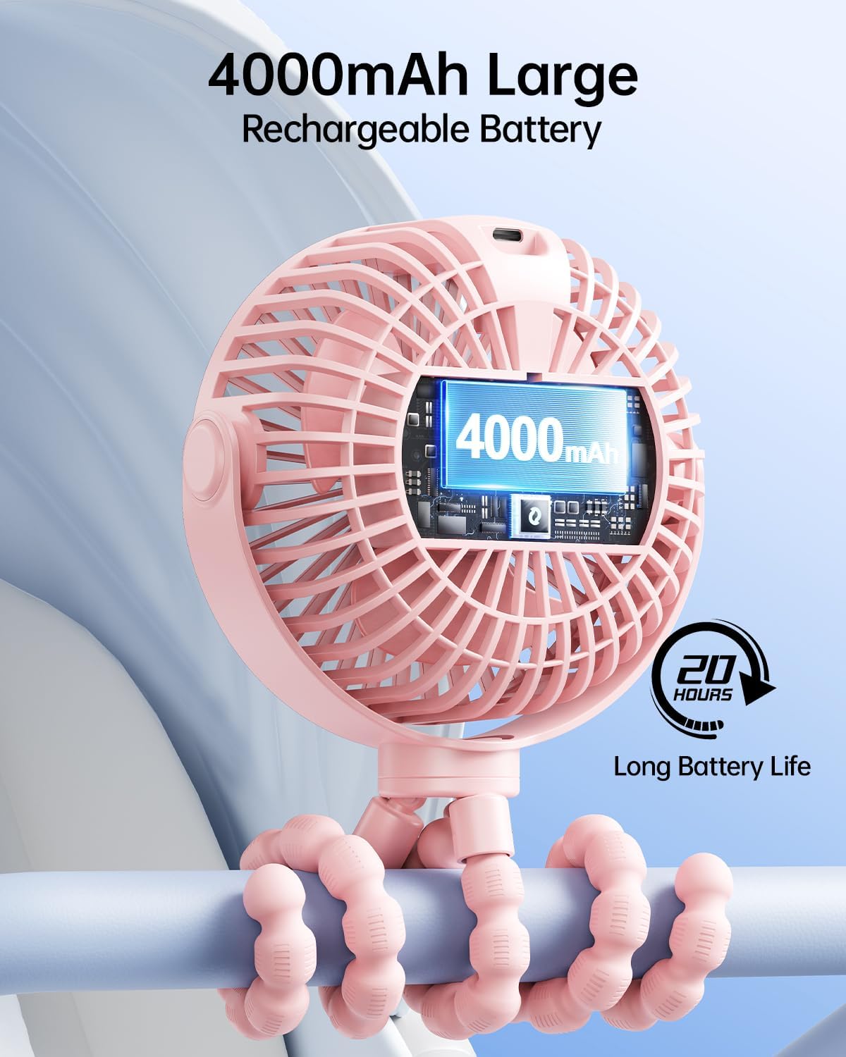Detalle 2 de SWEETFULL portable pram fan 4000mAh