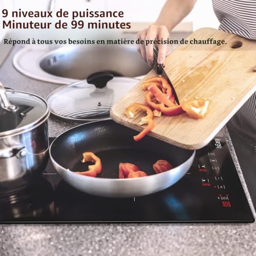 Detalle de Plaque à induction IsEasy – 2 zones, 3400 W, commandes tactiles, Boost, 220-240 V