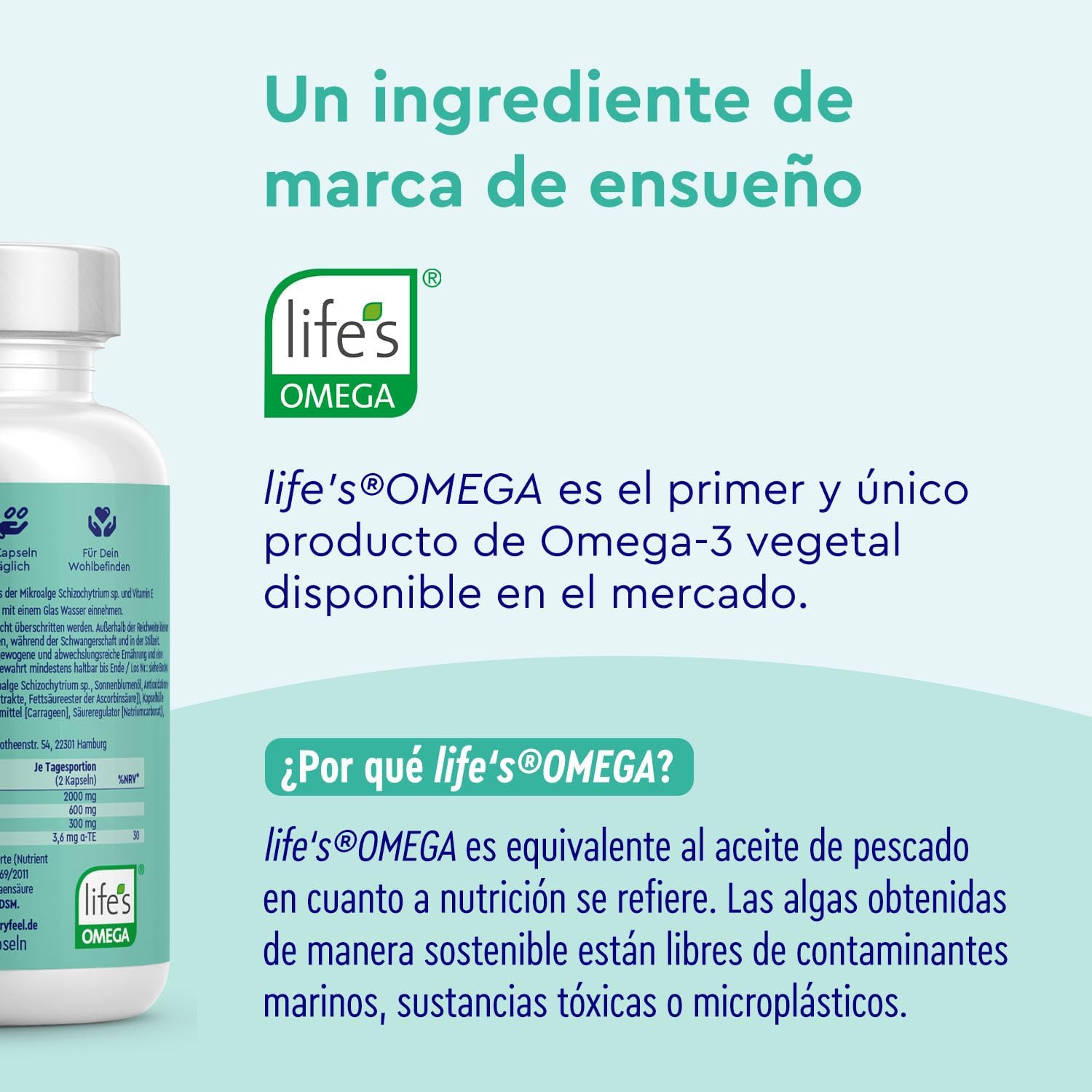 Detalle de life's OMEGA Omega 3 2000mg vegano