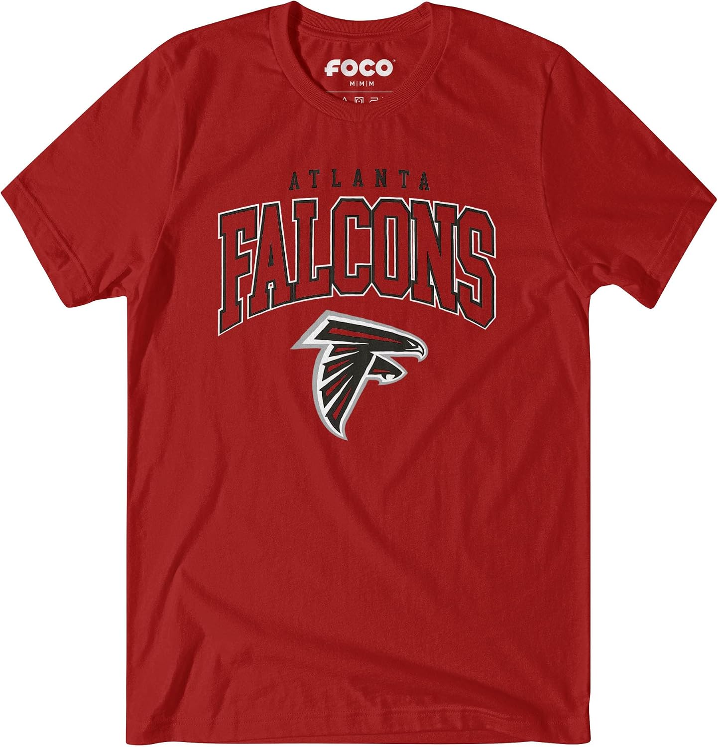 Detalle de FOCO NFL Unisex Team Logo Classic Arched Logo Short-Sleeve T-Shirt (Black)