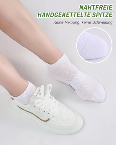 Detalle de inaWarm Bambus Sneaker Socken Damen – 6 Paar, atmungsaktiv, schwarz & weiß, Größe S