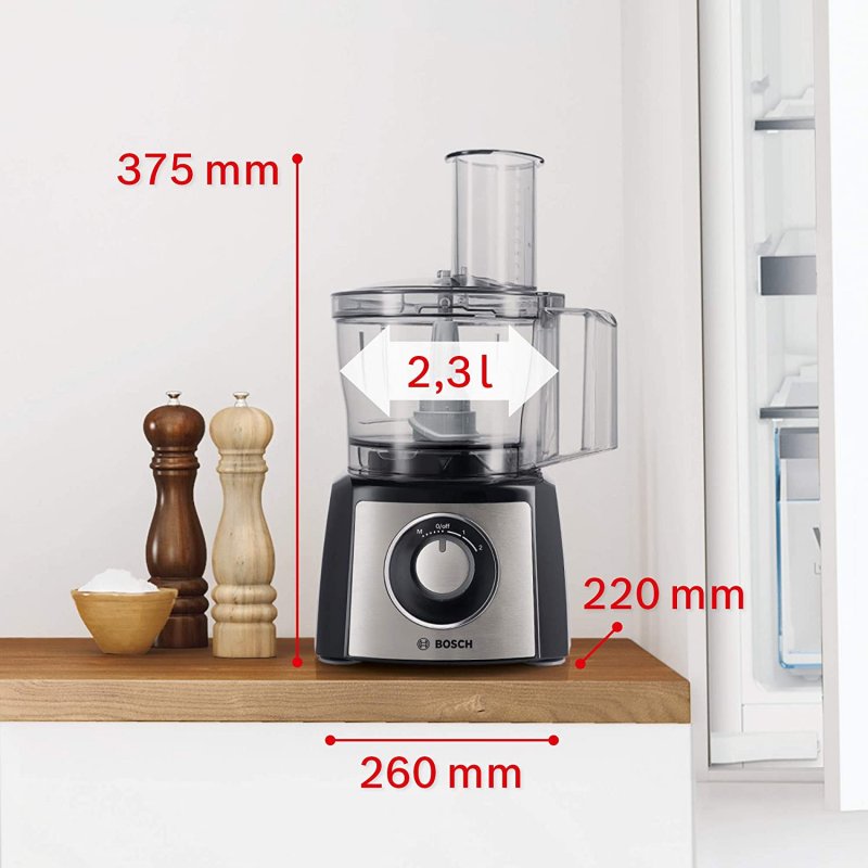 Detalle de Bosch MultiTalent 3 Plus, robot de cocina de 800 W con cuenco de 2,3 l