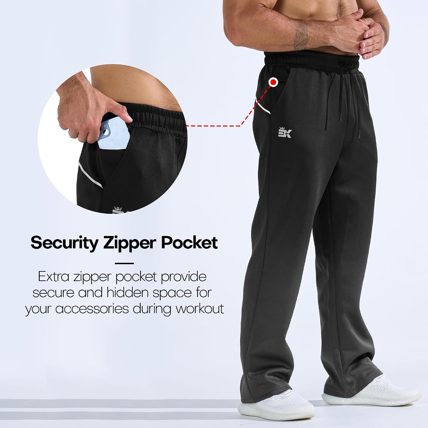 Thumbnail 4 de BROKIG Mens Oversized Gym Tracksuit Bottoms