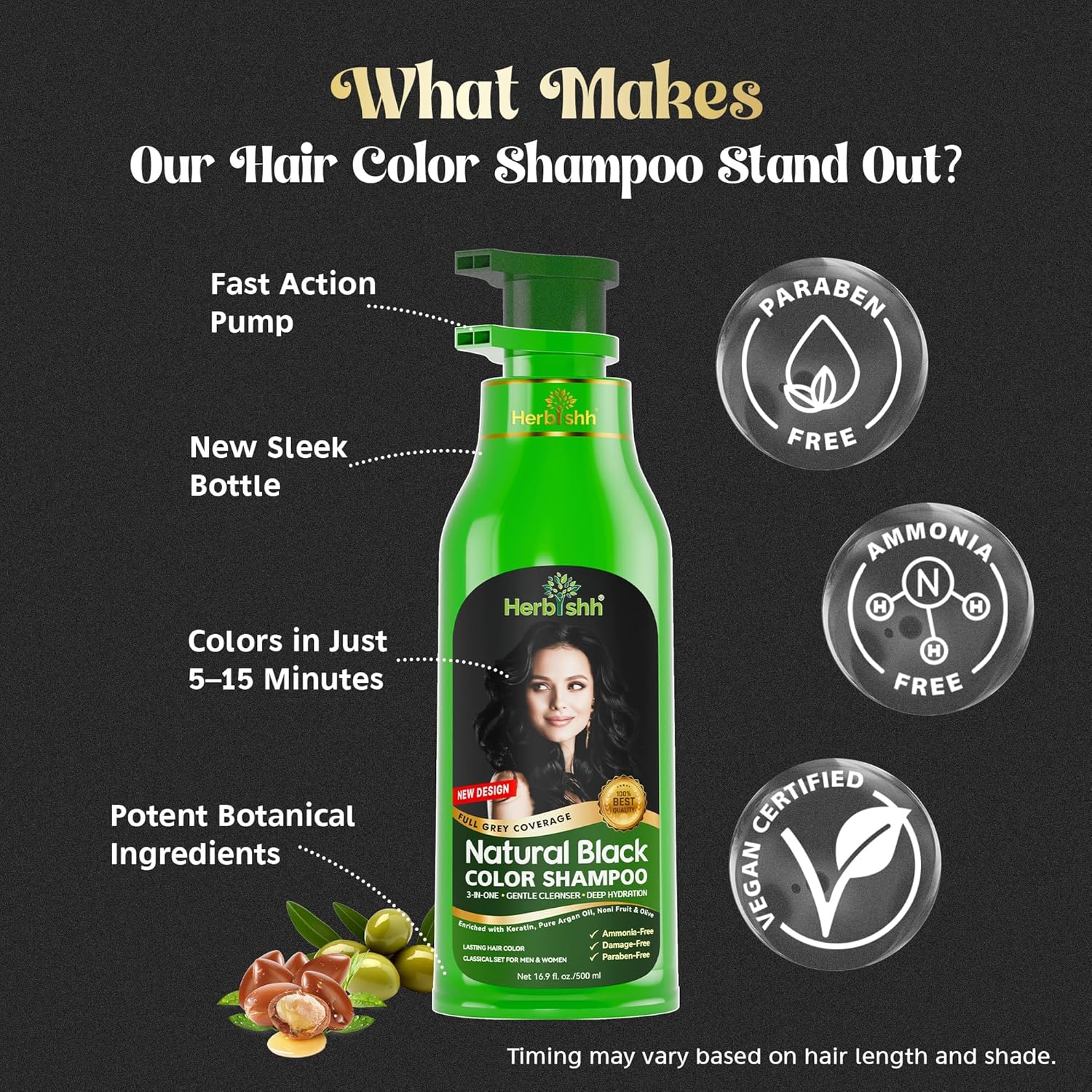 Thumbnail 2 de Herbishh Hair Color Shampoo 500ml — Black