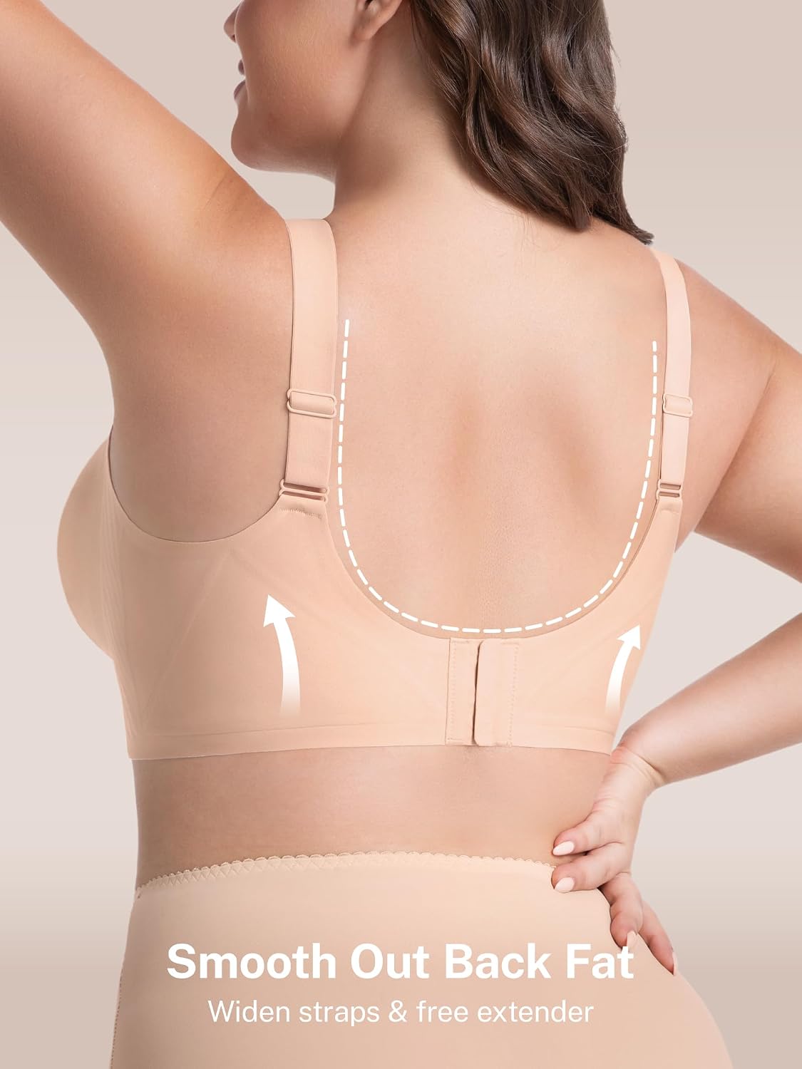 Detalle 2 de habibee Jelly Push-Up Bra, Wireless Full-Coverage Plus-Size Bra, 32D–46E
