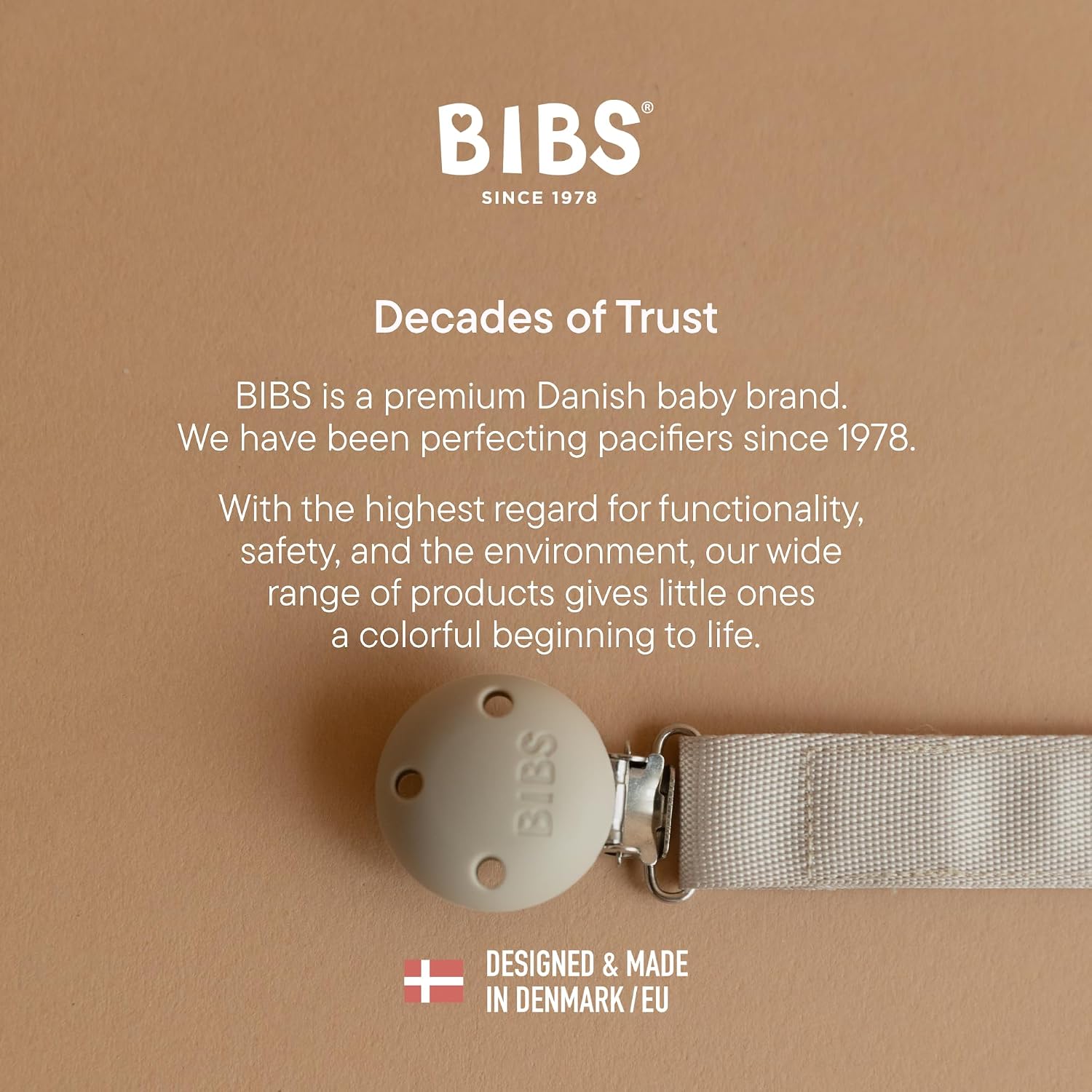 Thumbnail 5 de BIBS Pacifier Clip Ribbon Dusty Blue