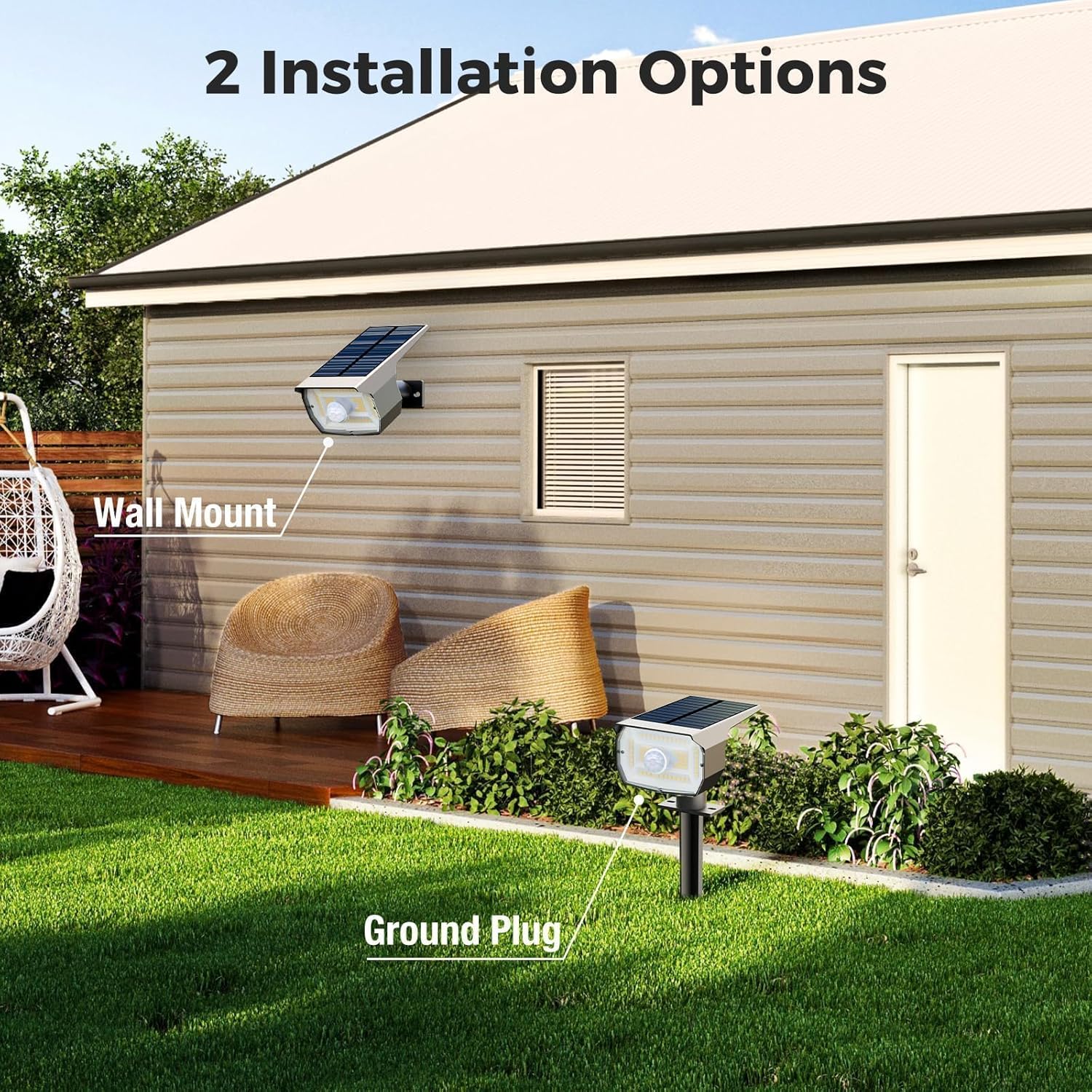 Thumbnail 4 de nipify 4 Pezzi Faretti Solari da Esterno con sensore, 3 modalità ☀